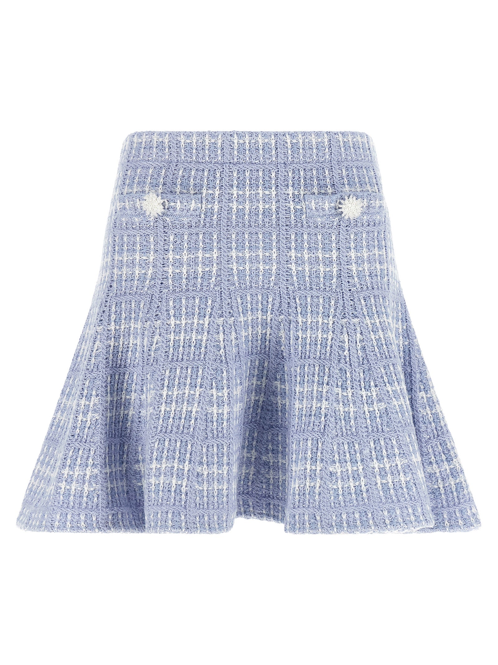 Self Portrait Check Knit Skirt