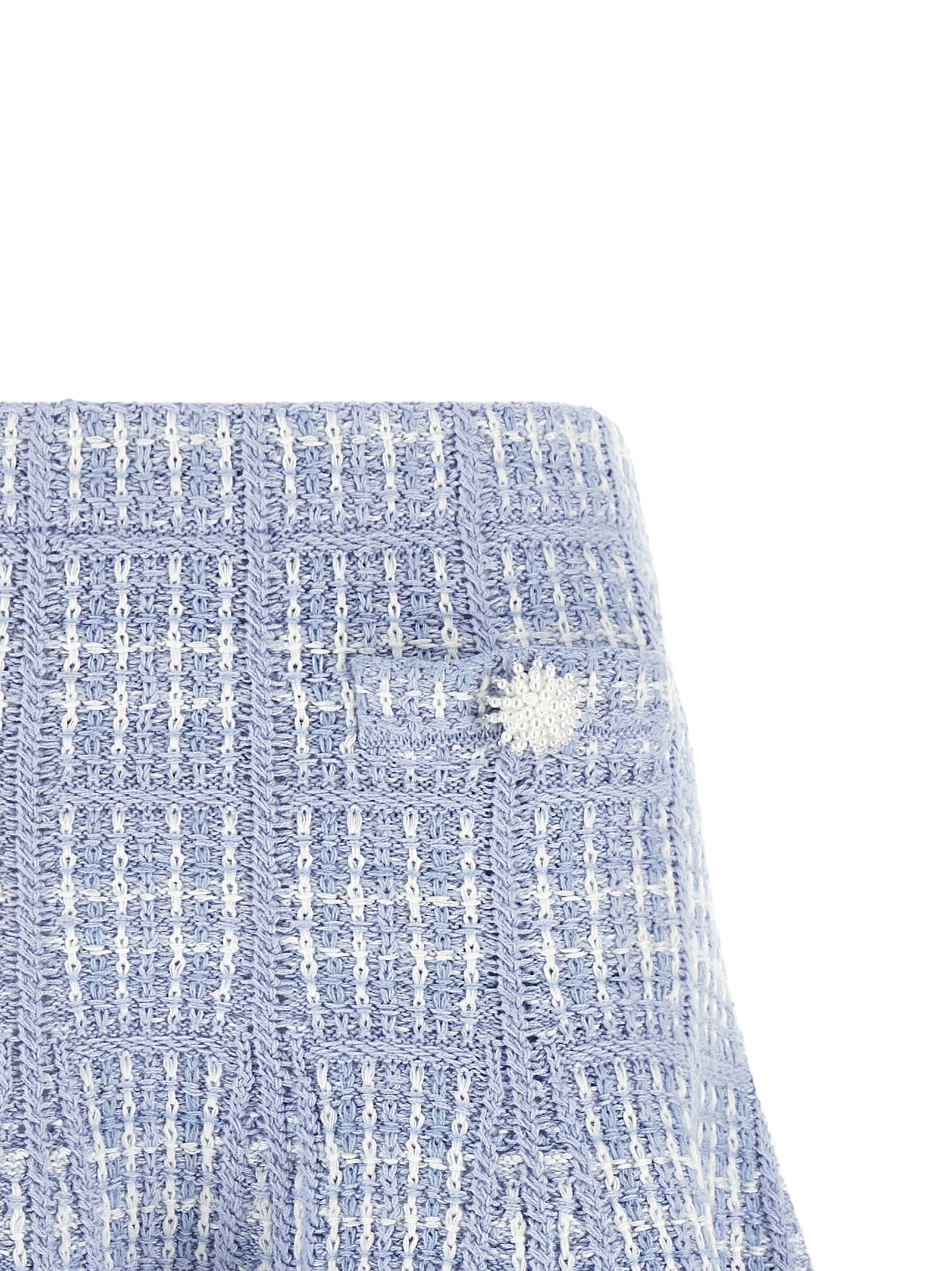 Self Portrait Check Knit Skirt