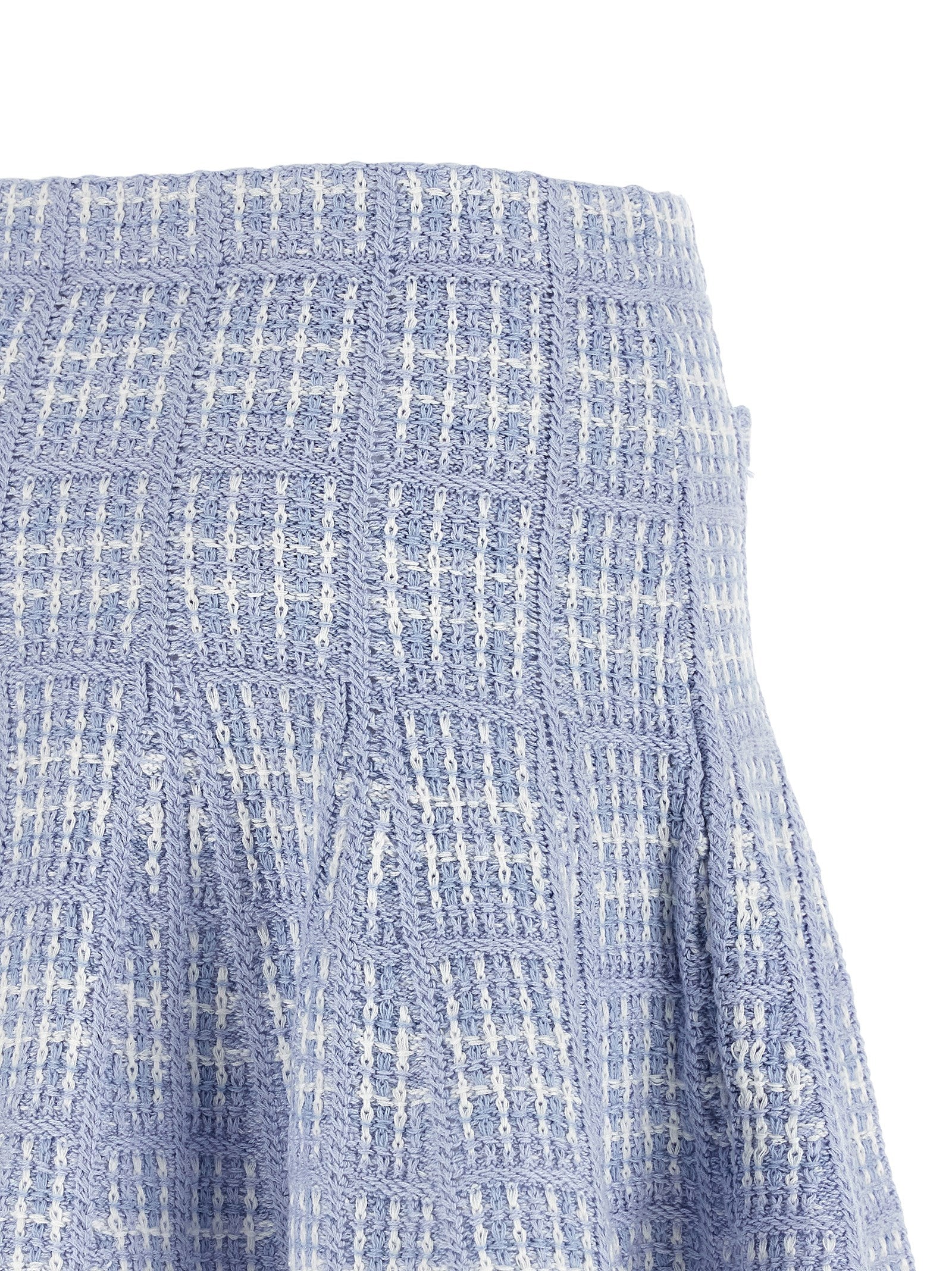 Self Portrait Check Knit Skirt