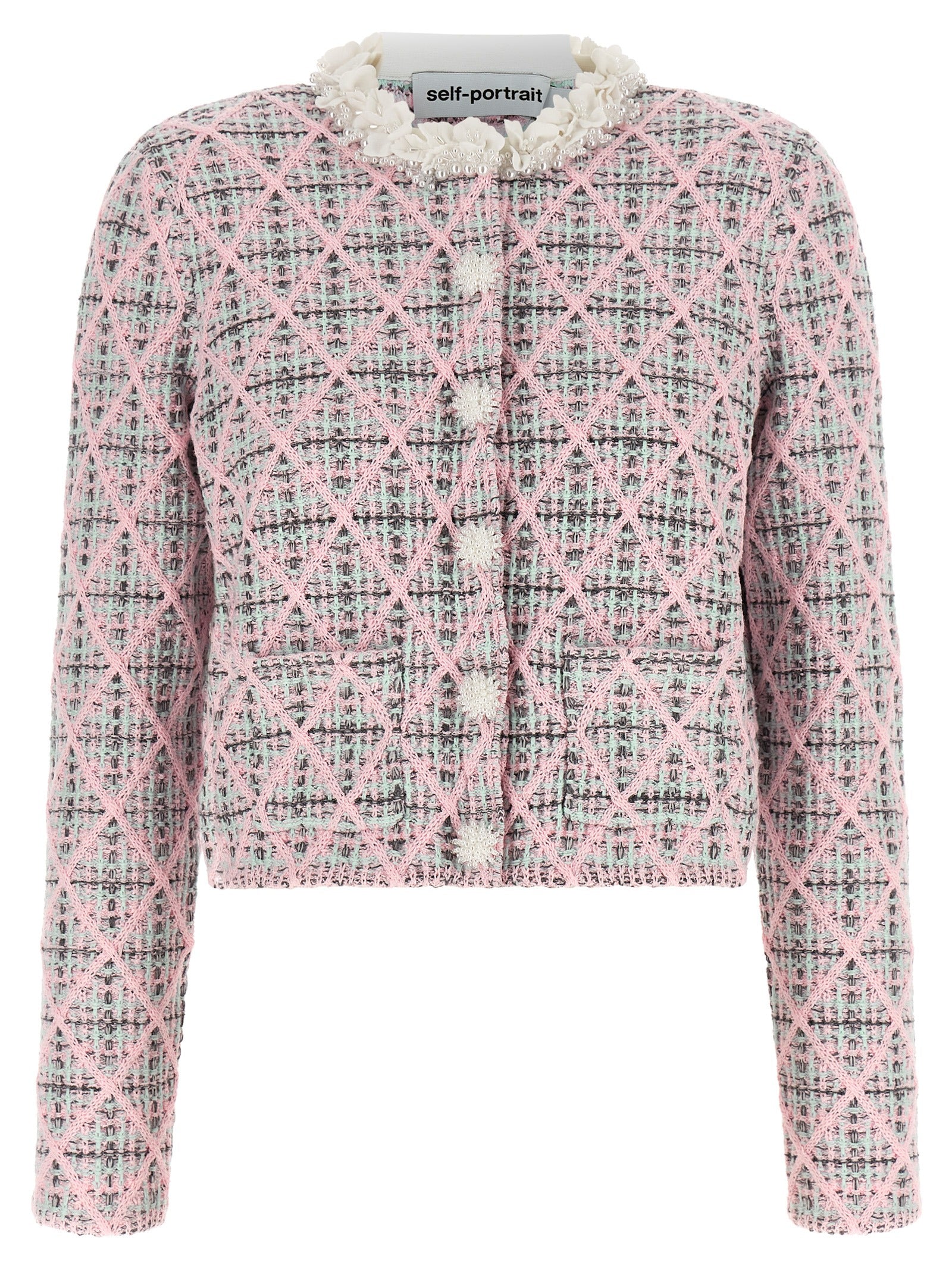 Self Portrait Floral Collar Cardigan