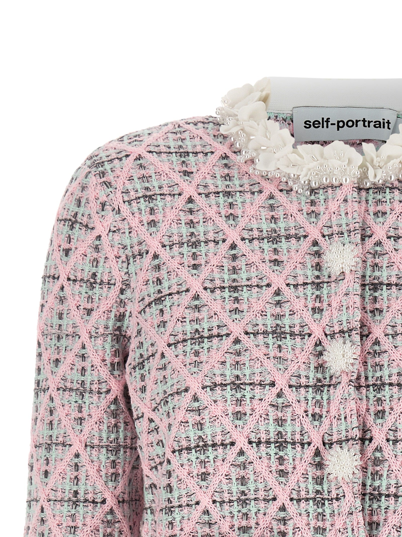 Self Portrait Floral Collar Cardigan