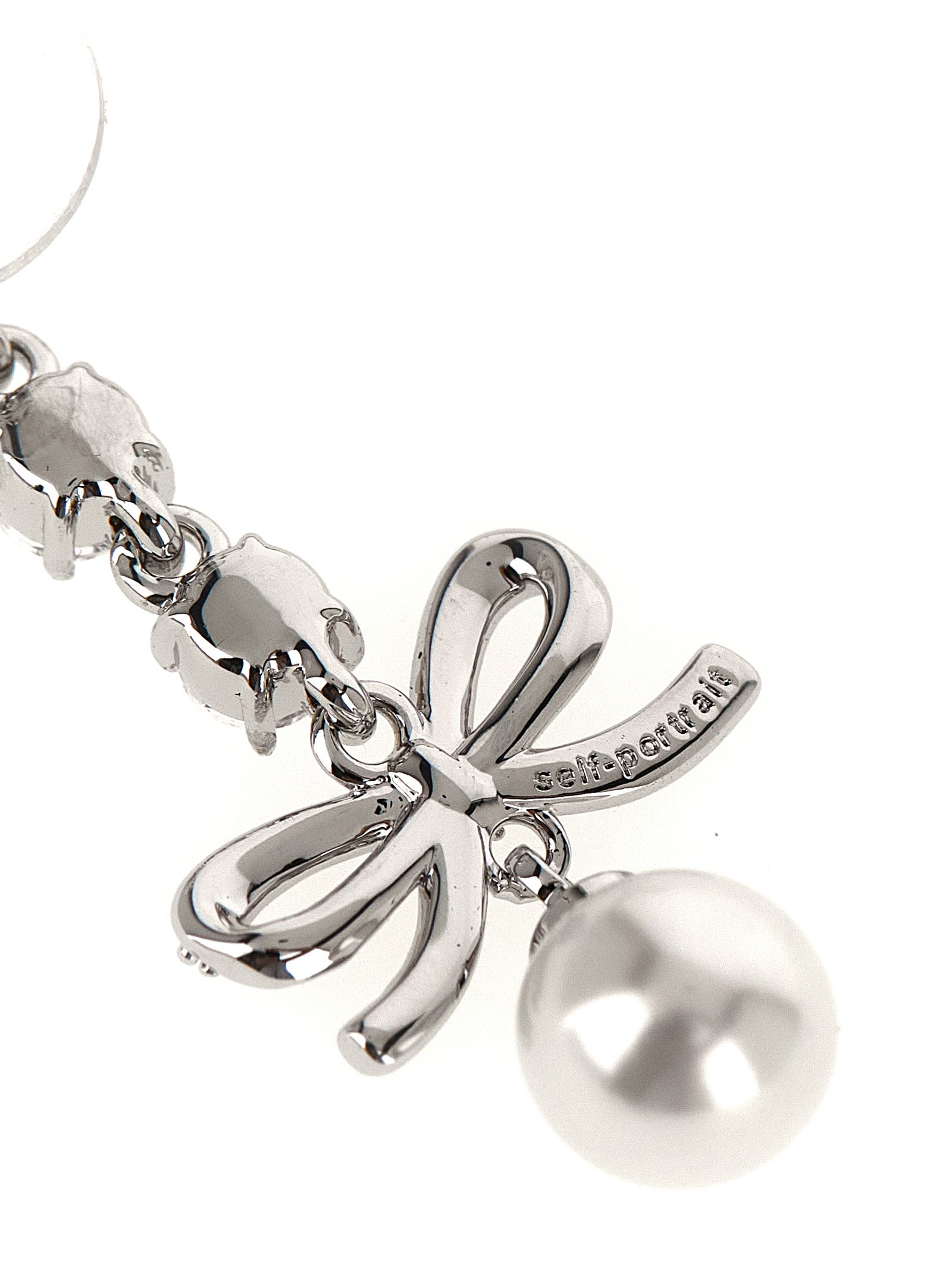 Self Portrait 'Bow Crystal Charm' Earrings