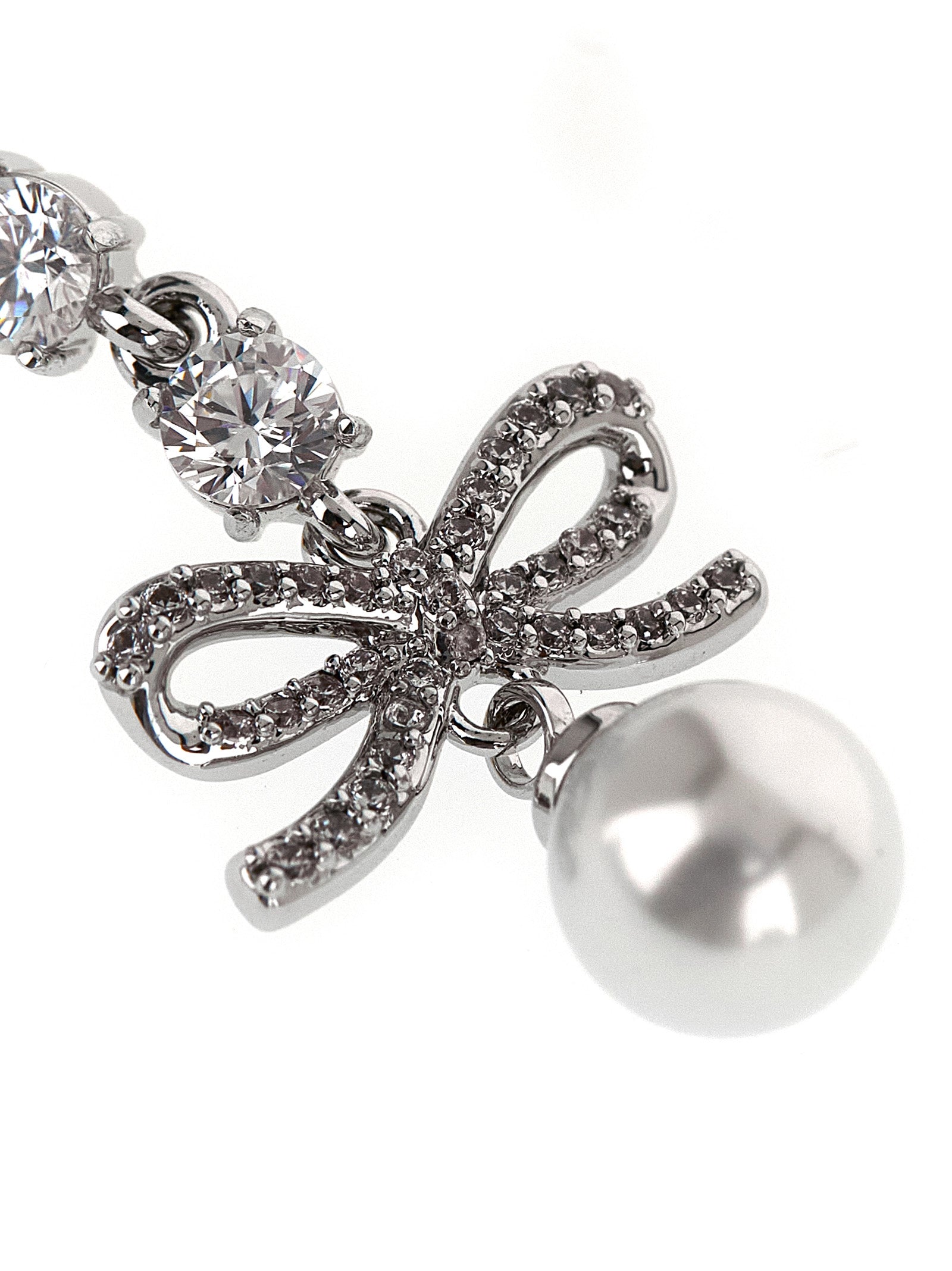 Self Portrait 'Bow Crystal Charm' Earrings