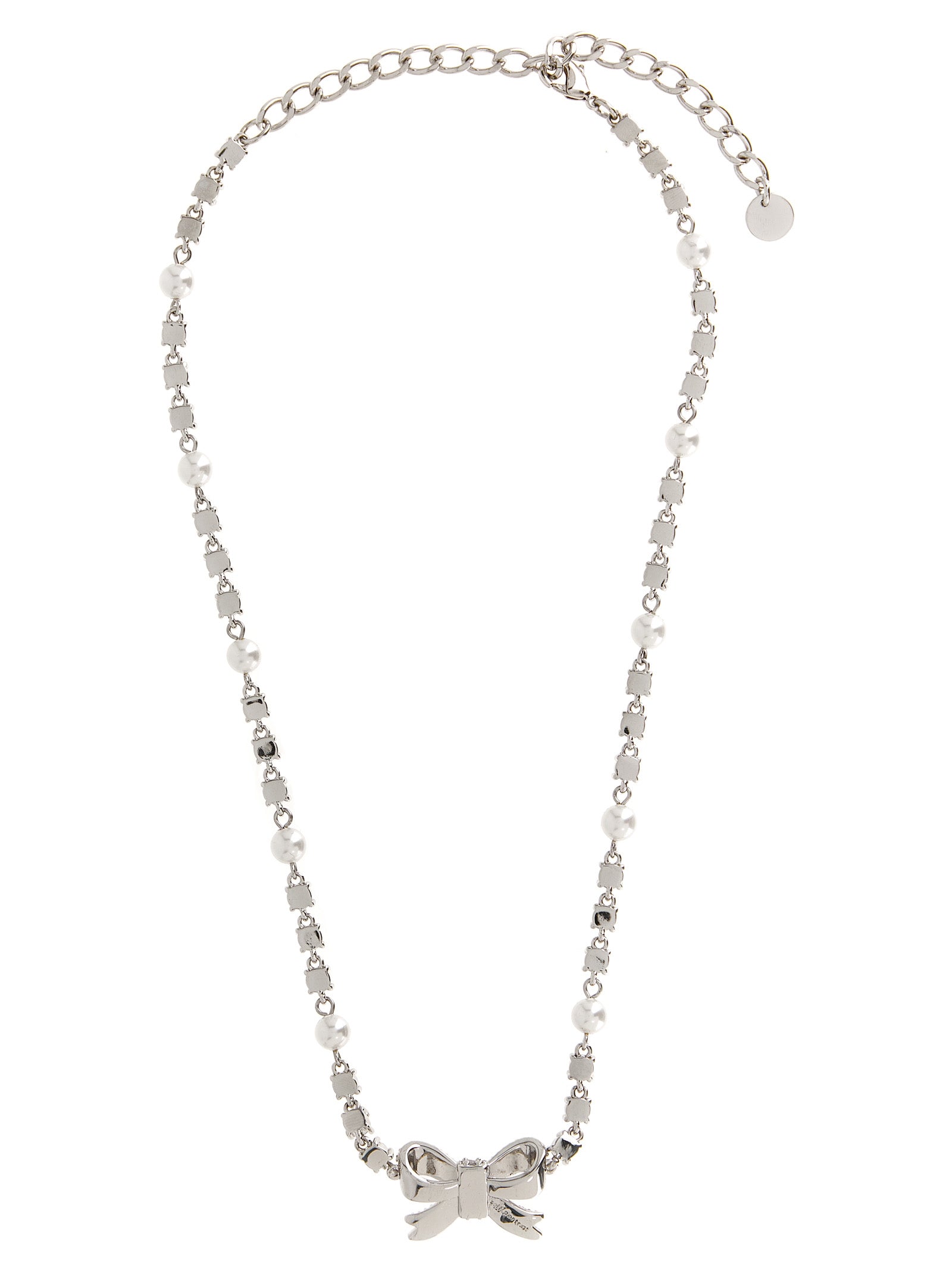 Self Portrait 'Crystal Pearl Bow' Necklace