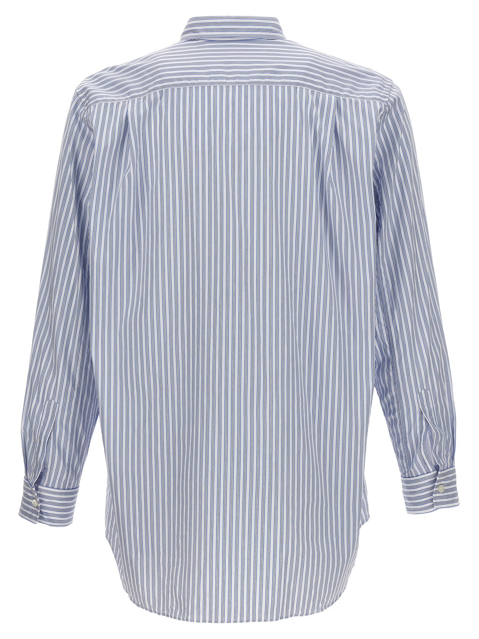 Comme Des Garçons Play Logo Patch Striped Shirt