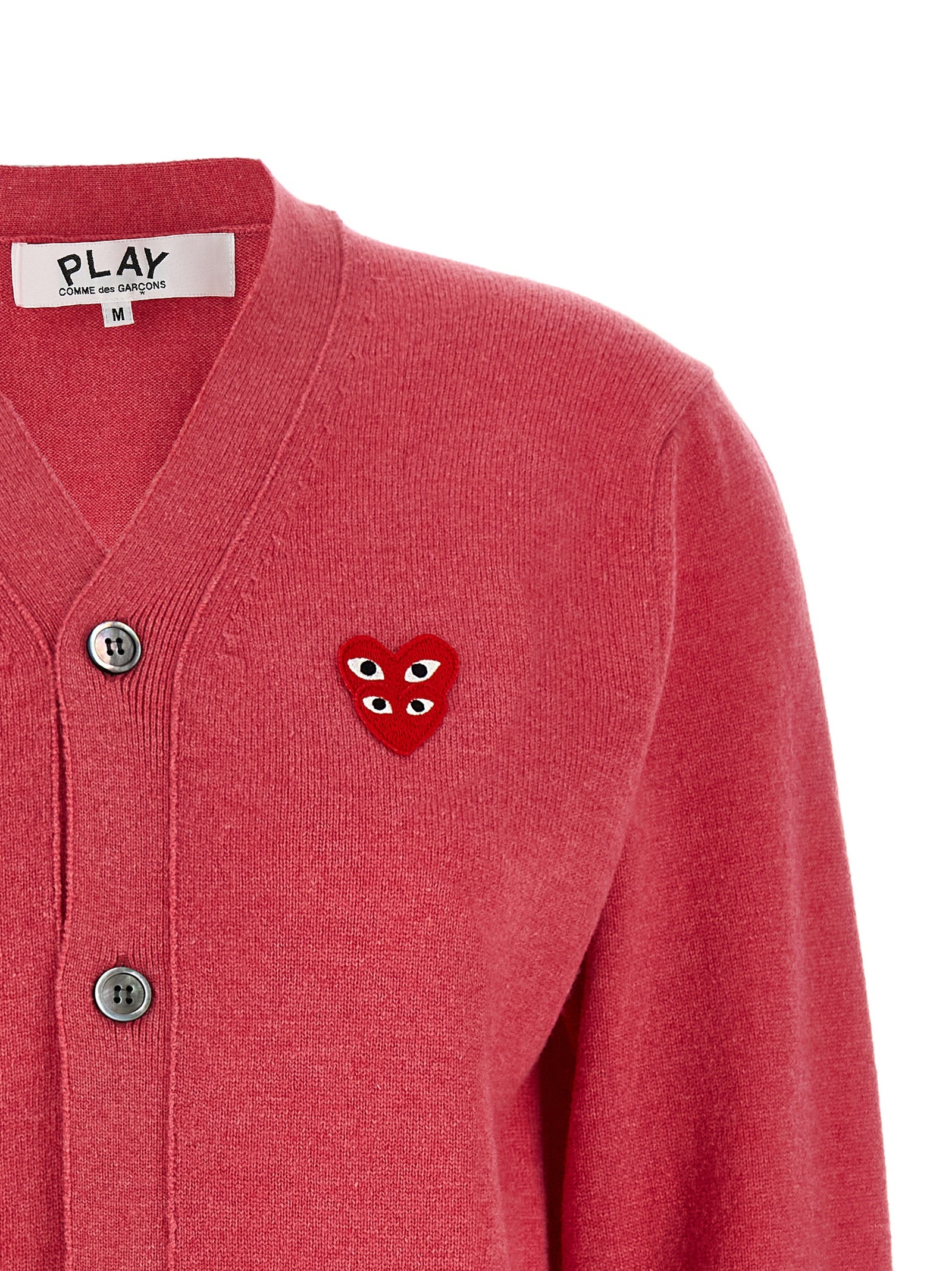 Comme Des Garçons Play 'Double Red Emblem' Cardigan