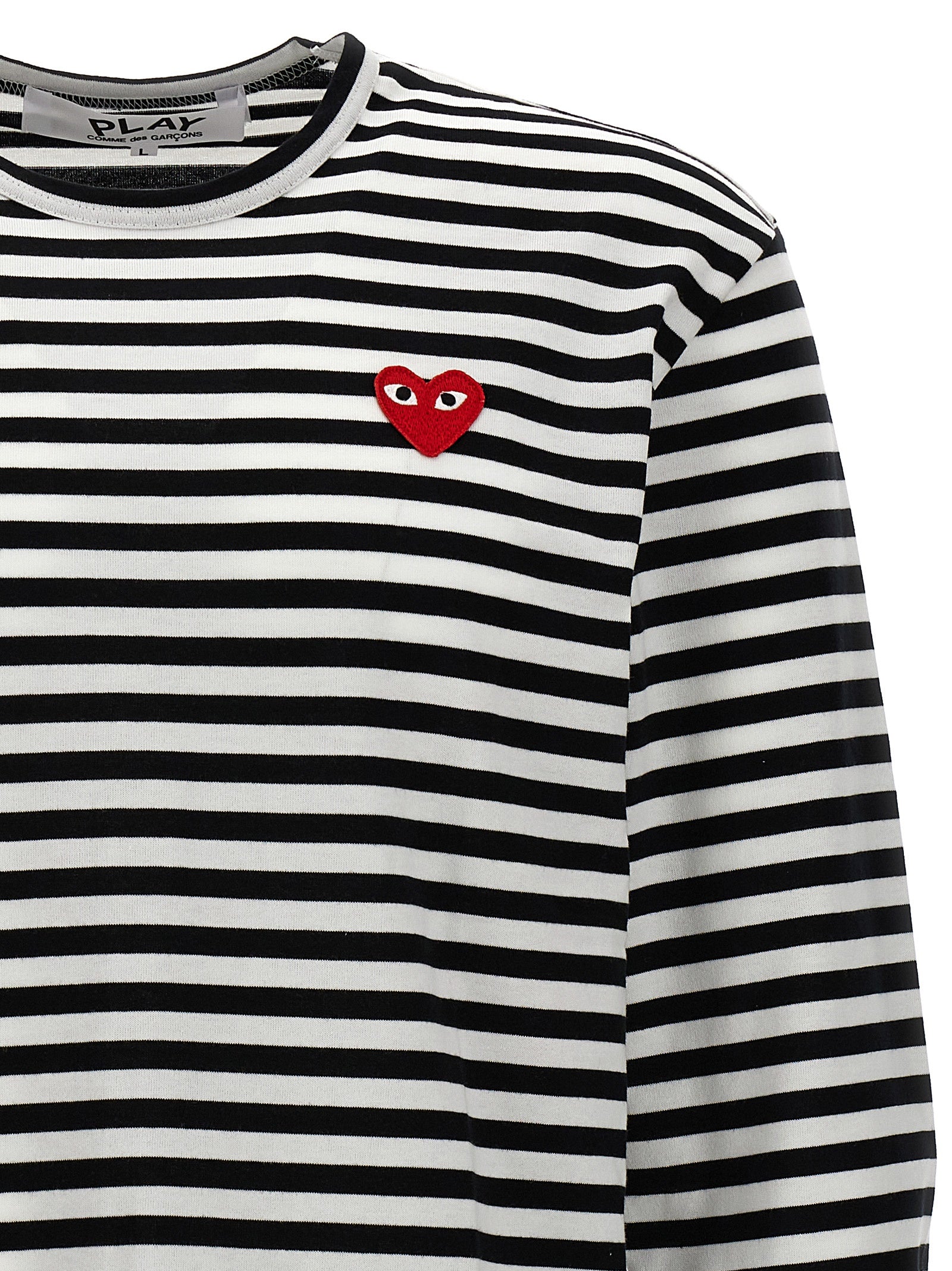Comme Des Garçons Play Logo Patch Stripes T-Shirt