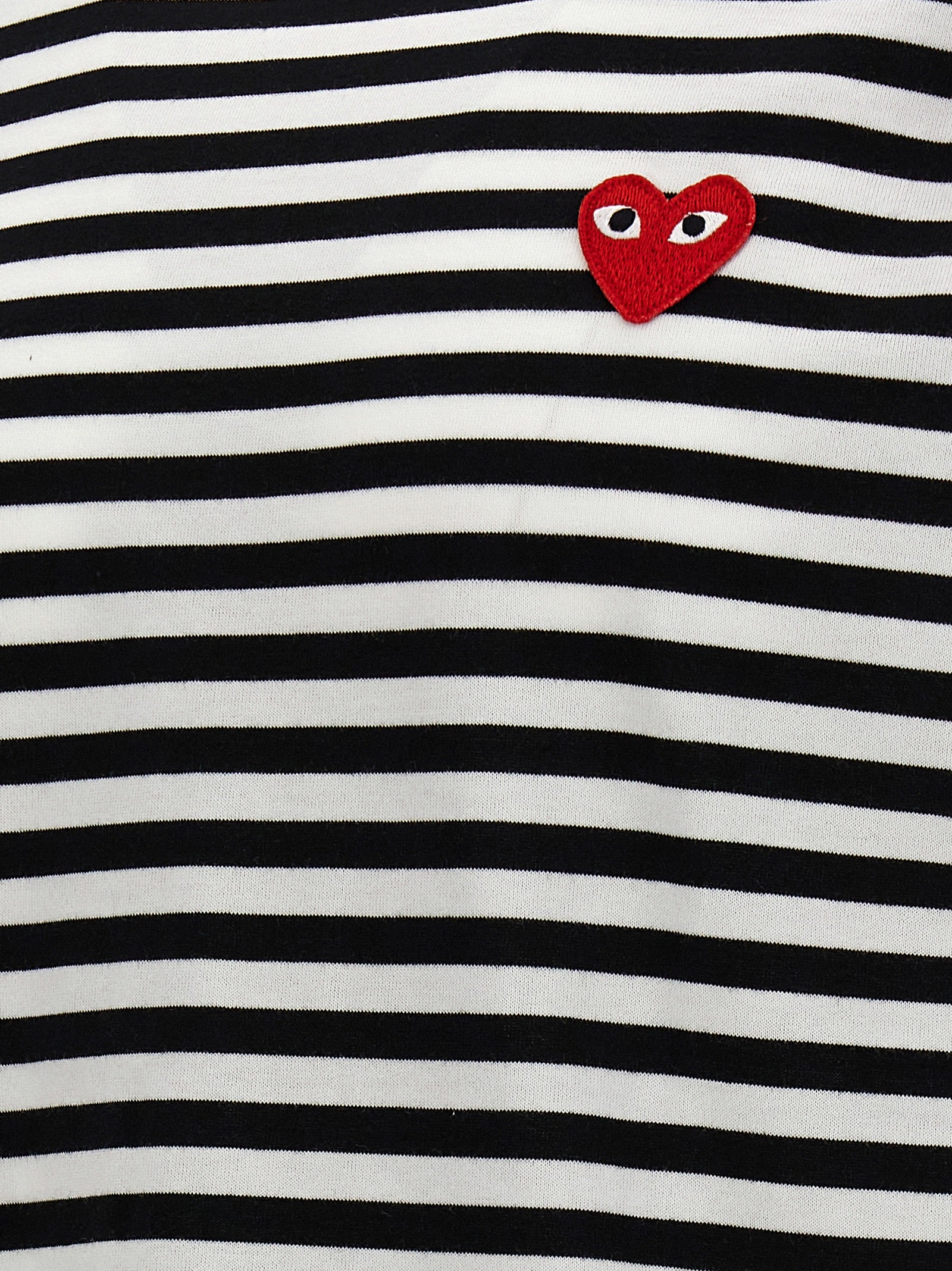 Comme Des Garçons Play Logo Patch Stripes T-Shirt