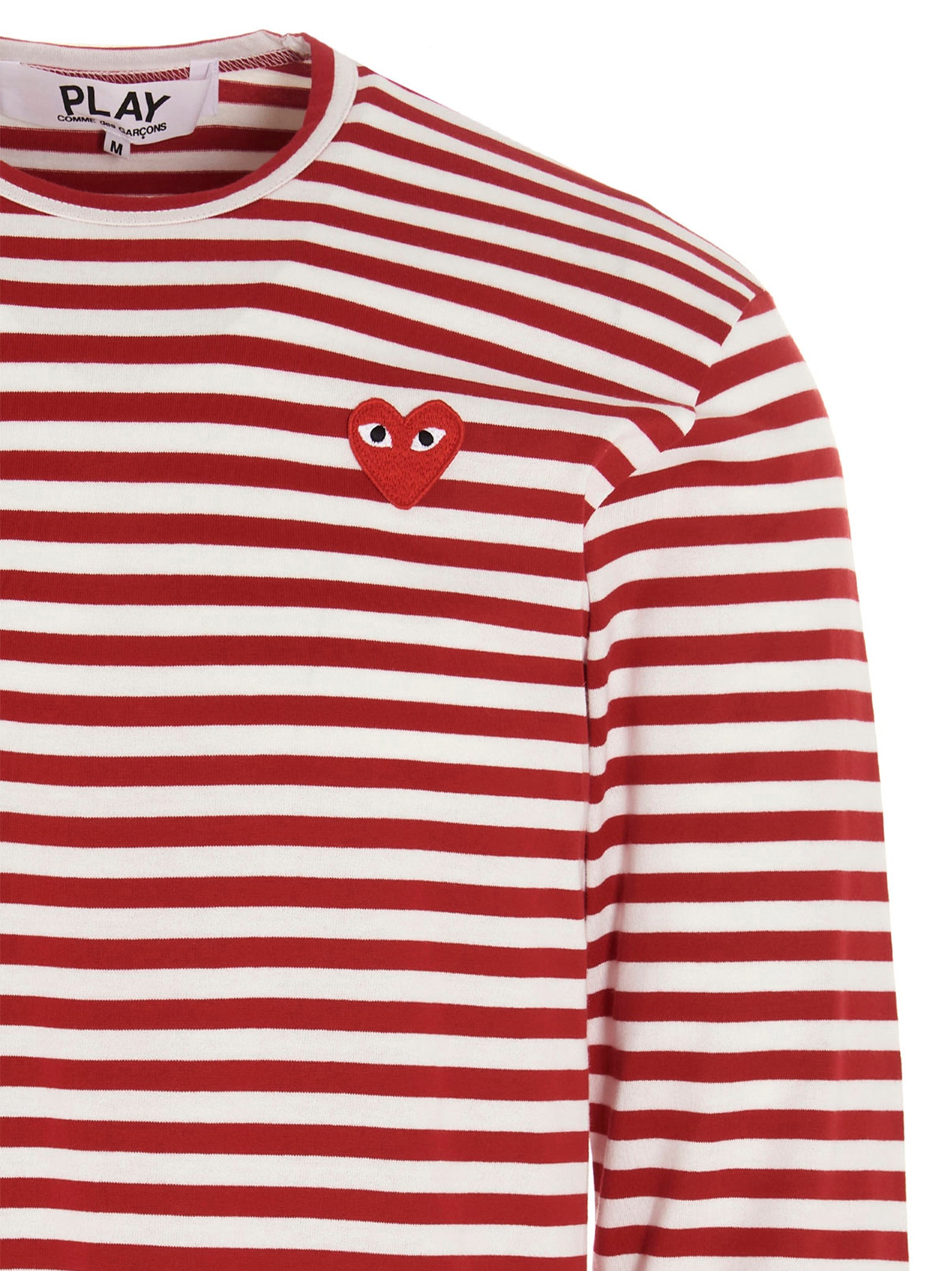Comme Des Garçons Play Logo Patch Stripes T-Shirt