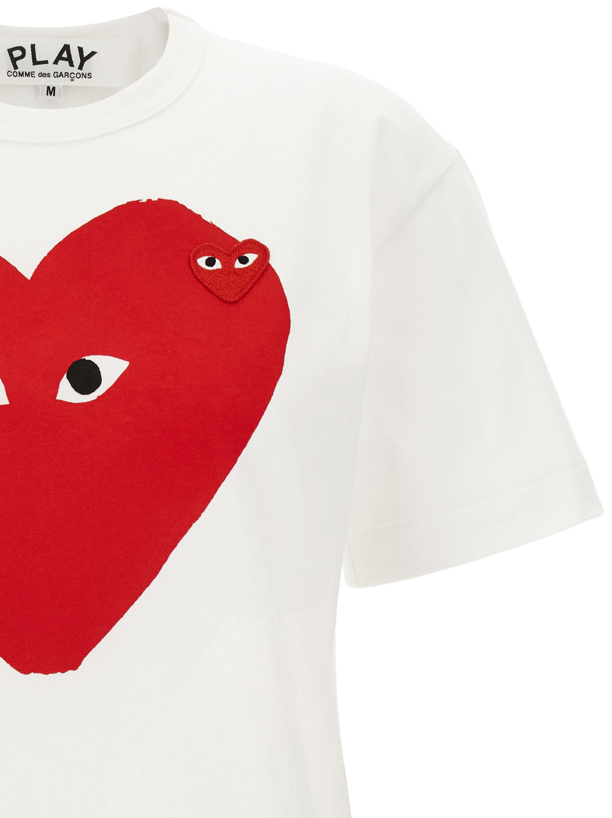 Comme Des Garçons Play White 'Double Heart Emblem' T-Shirt