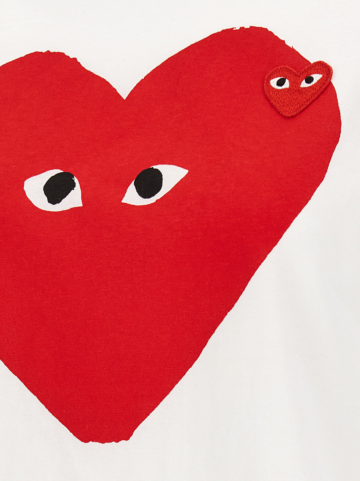 Comme Des Garçons Play White 'Double Heart Emblem' T-Shirt