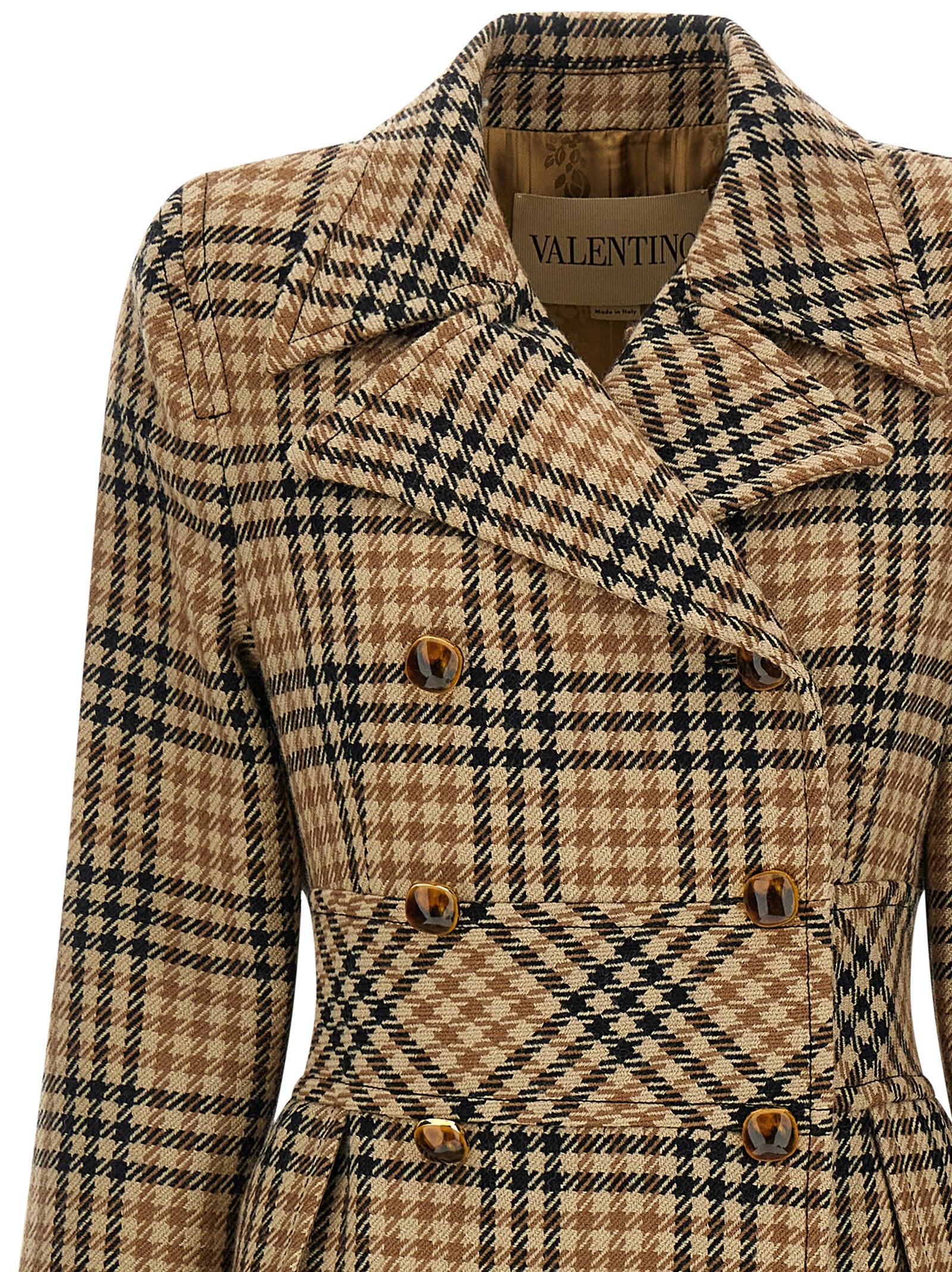 Valentino Garavani Valentino Garavani Houndstooth Wool Coat