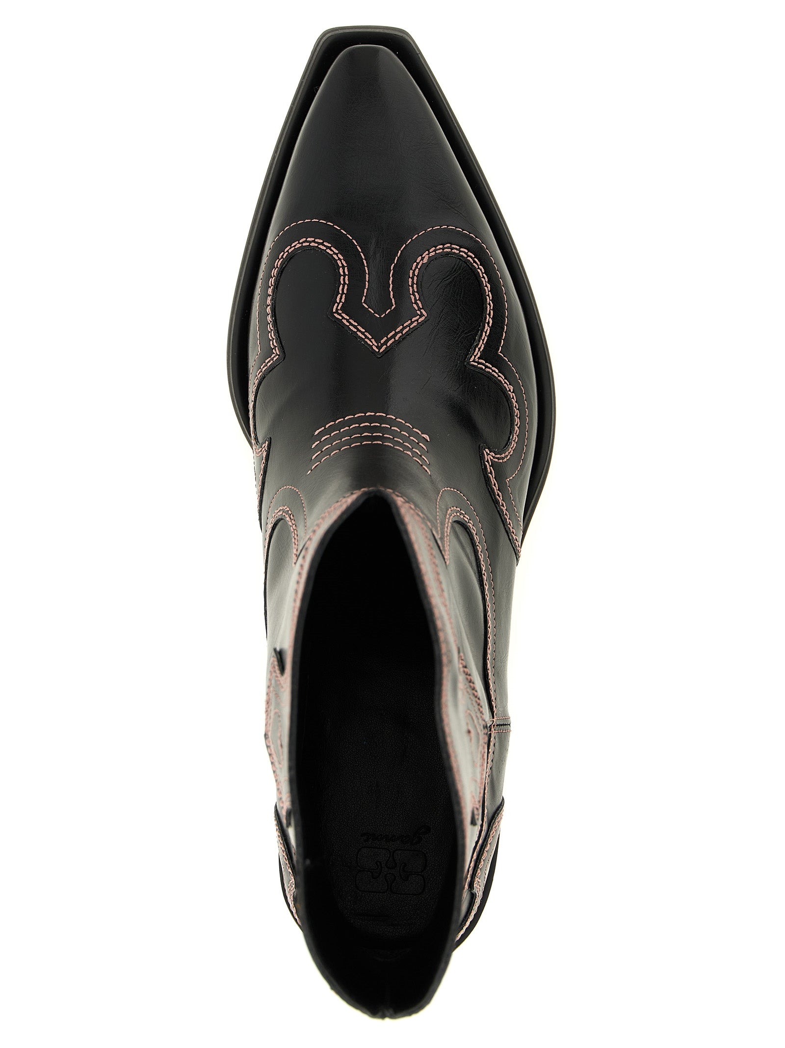 Ganni 'Low Shaft Embroidered Western' Ankle Boots