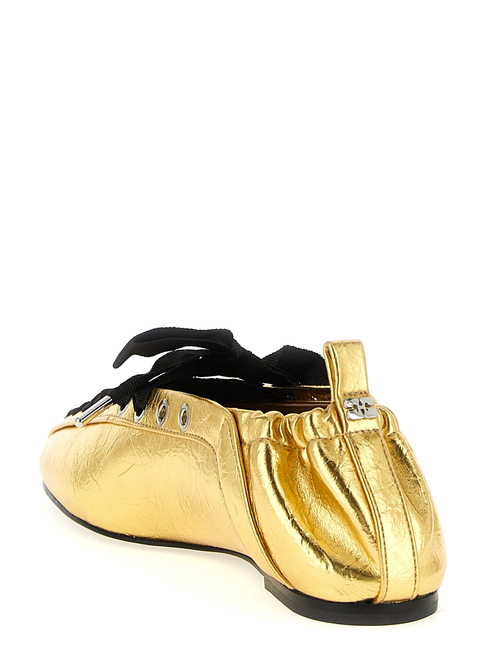 Ganni 'Lace-Up' Ballet Flats