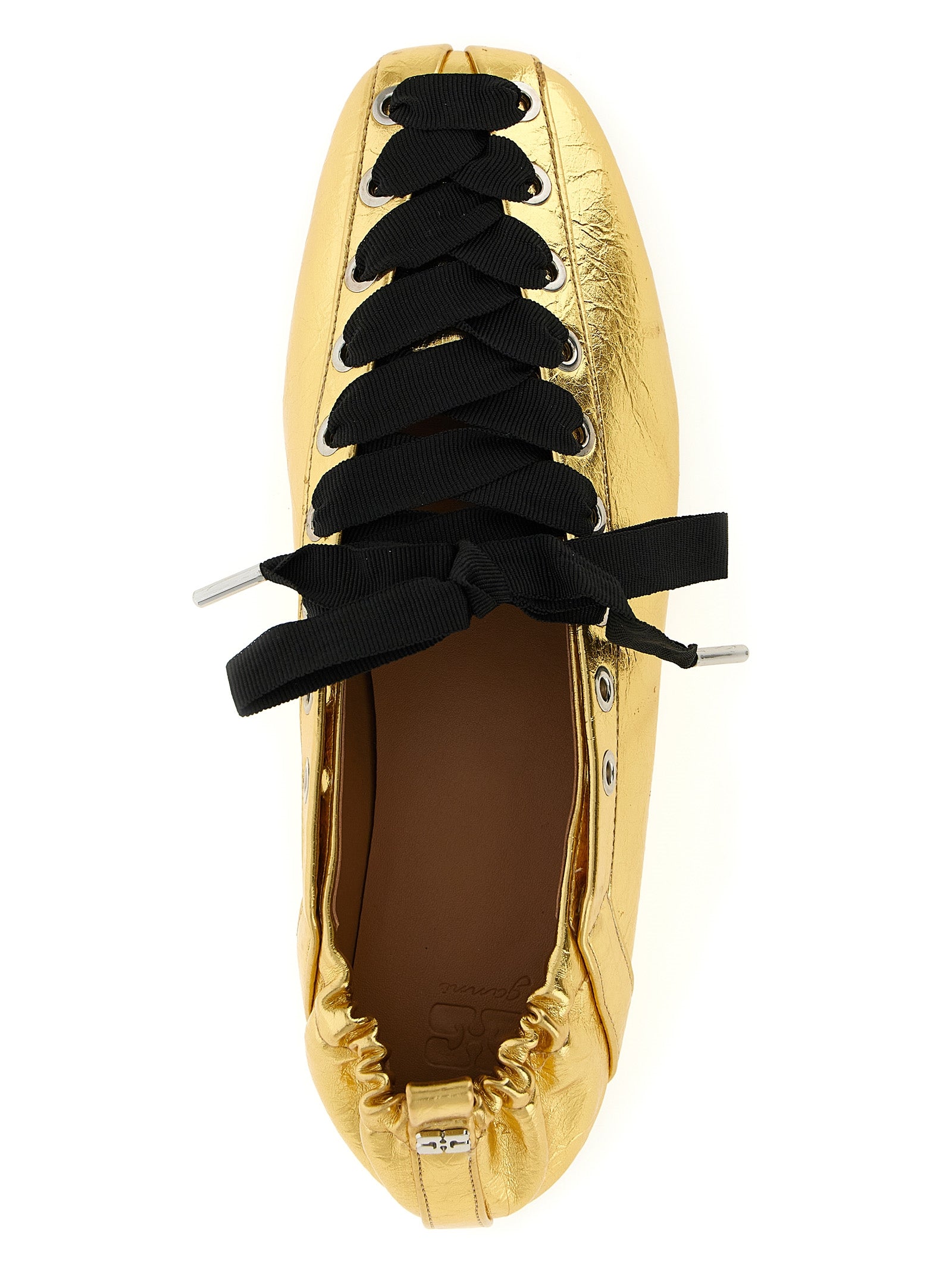 Ganni 'Lace-Up' Ballet Flats