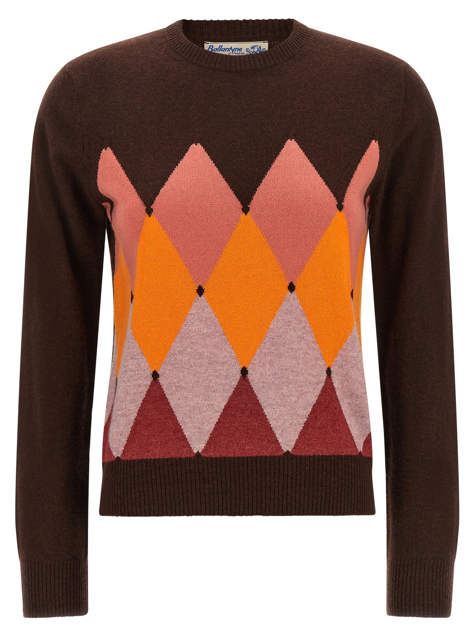 Ballantyne Crewneck Sweater With Diamond Intarsia