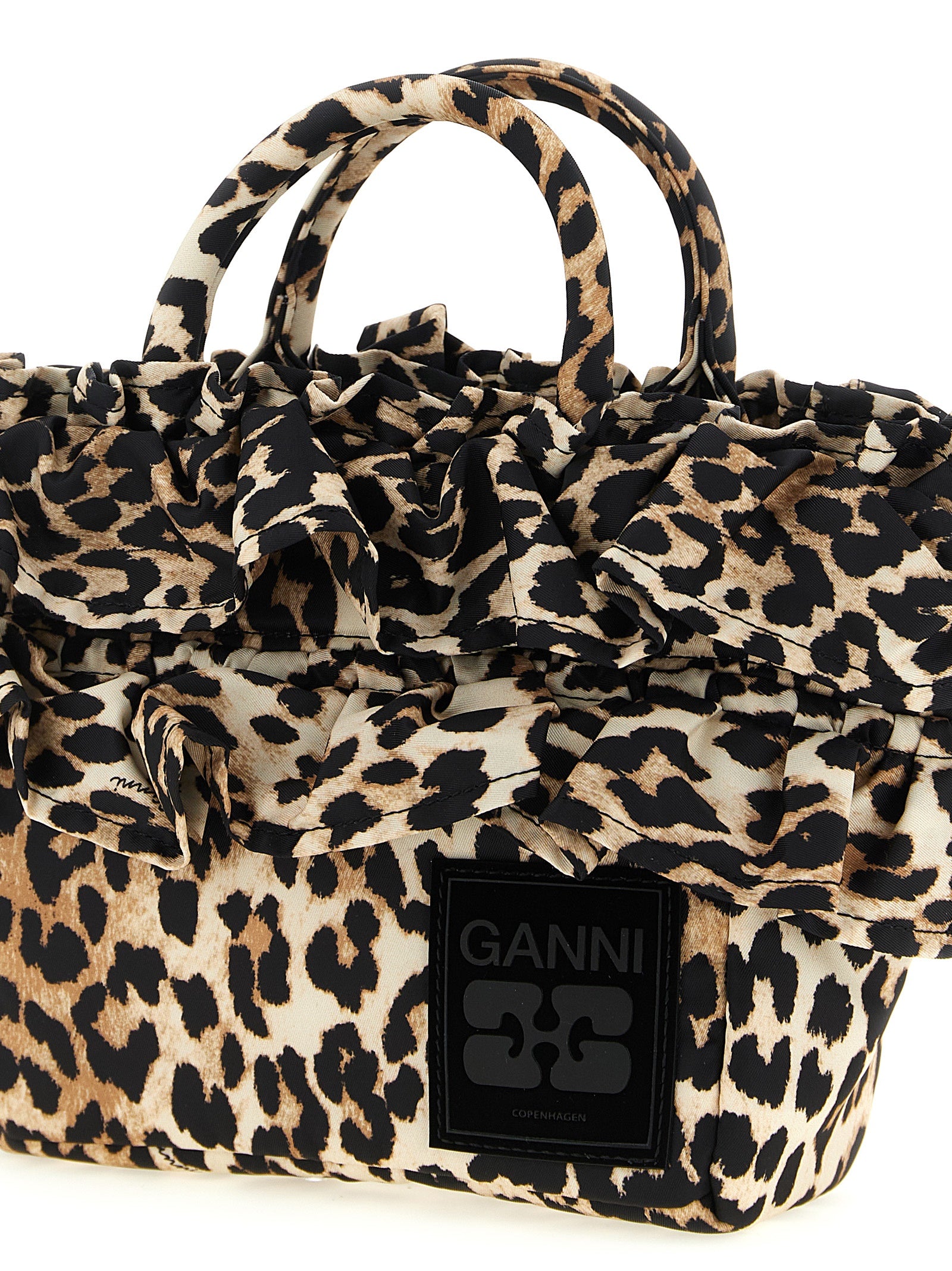 Ganni 'Mini Shopper Ruffle Print' Handbag