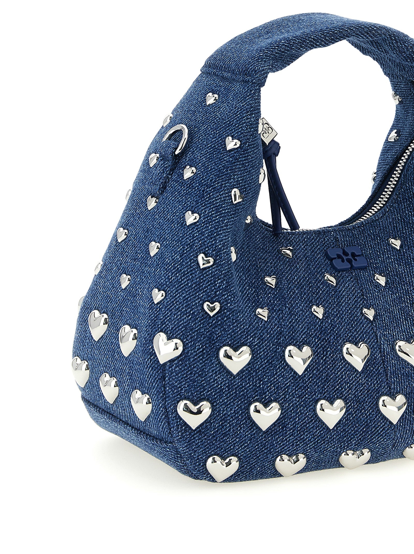 Ganni 'Denim Stud Mini Hobo' Handbag