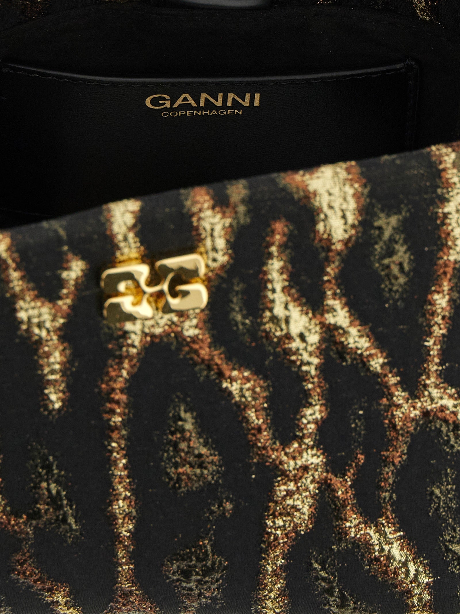 Ganni 'Metallic Cloque Bou' Handbag