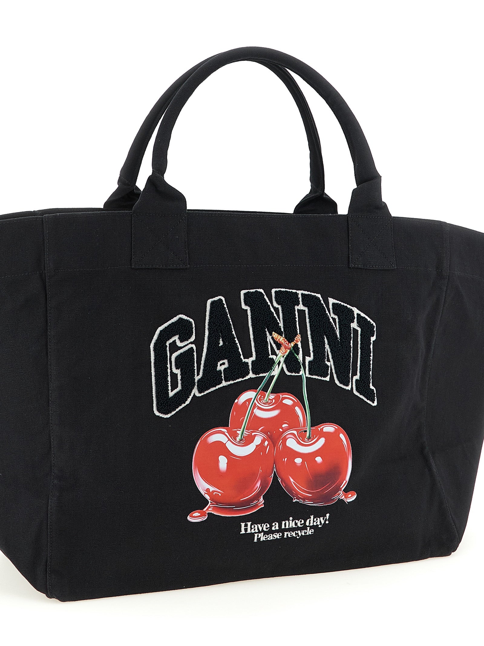 Ganni 'Black Xxl Cherry Tote' Shopping Bag
