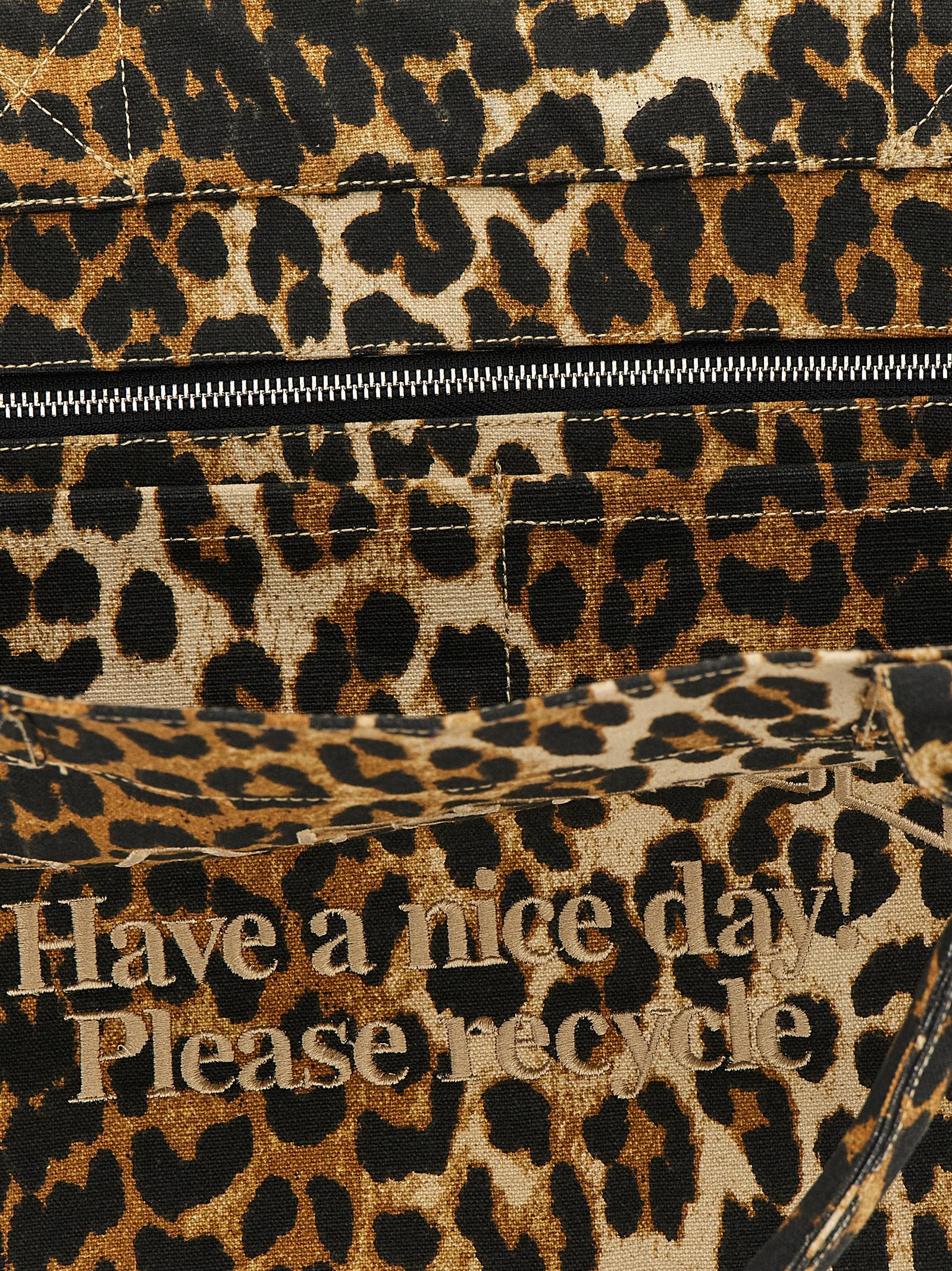 Ganni 'Leopard Medium Tote' Shopping Bag