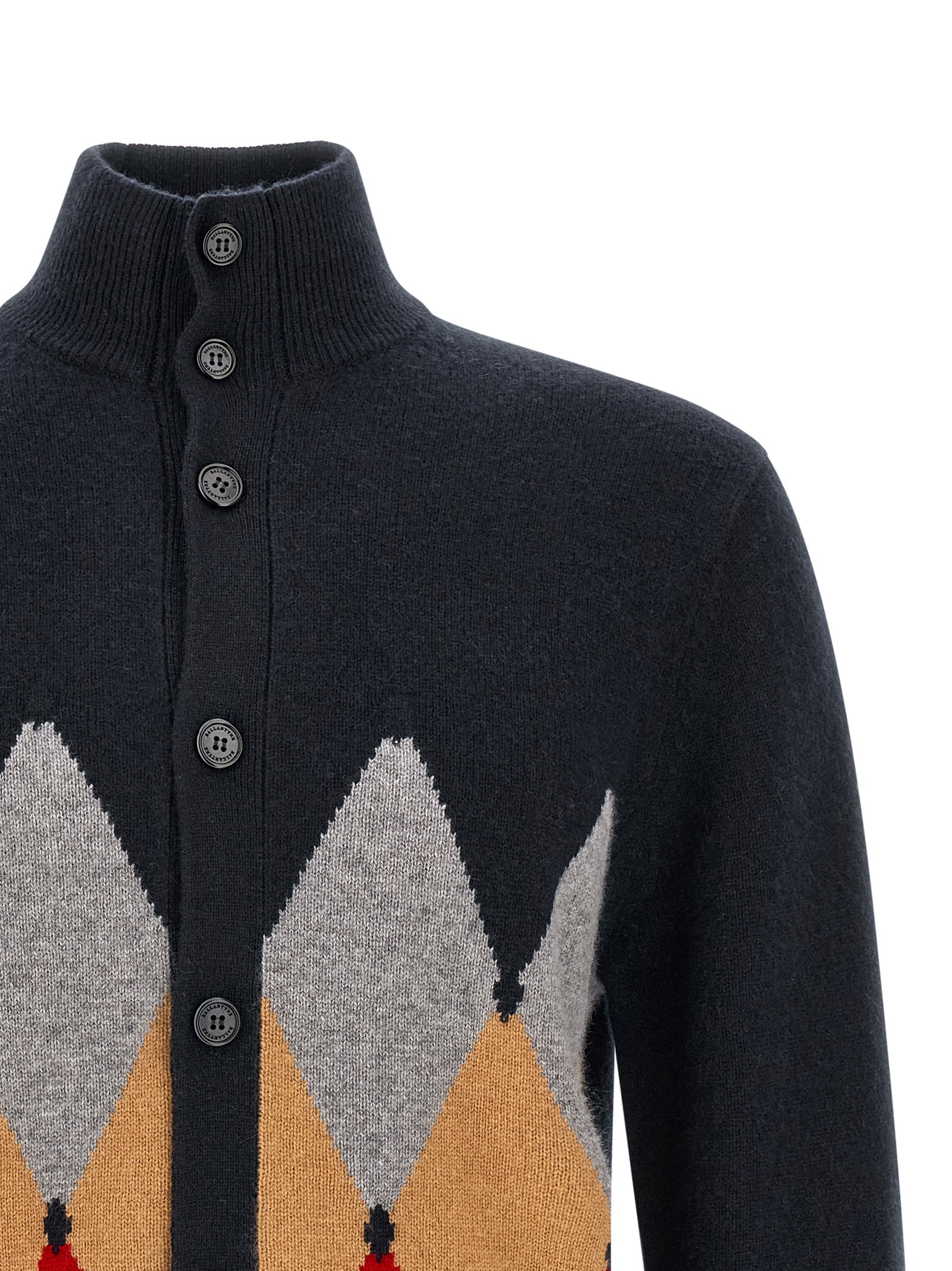 Ballantyne 'Classic Diamond' Diamond Intarsia Cardigan