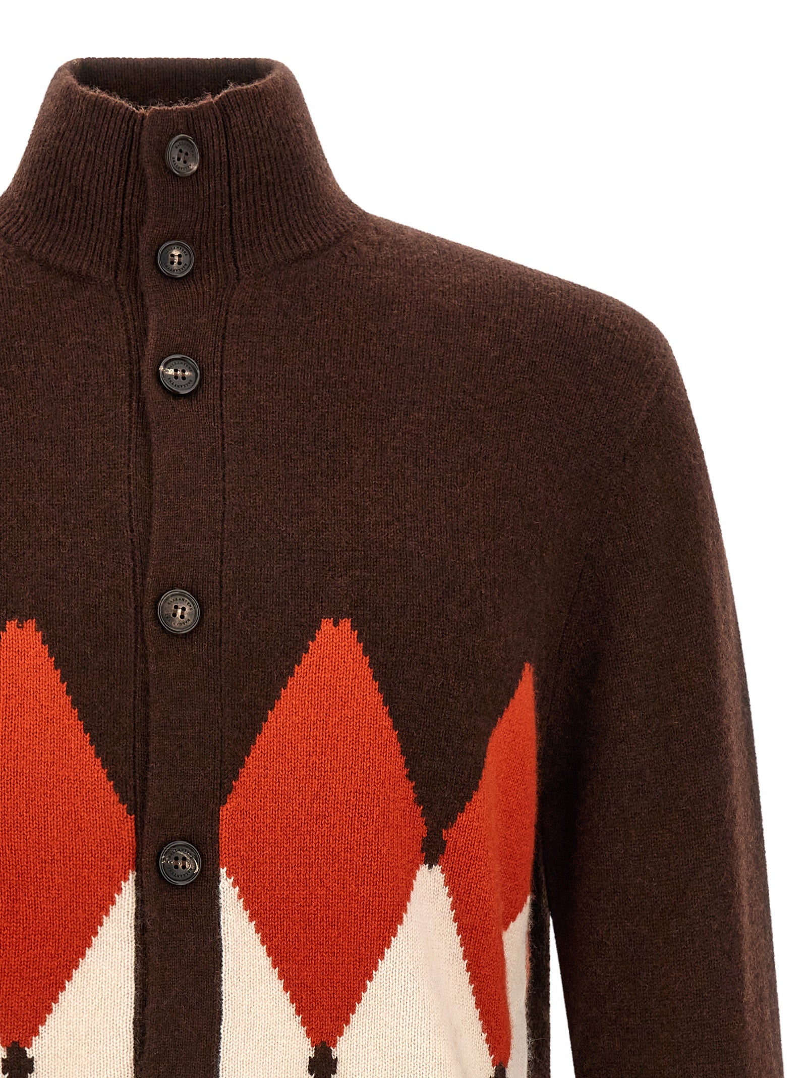 Ballantyne 'Classic Diamond' Diamond Intarsia Cardigan