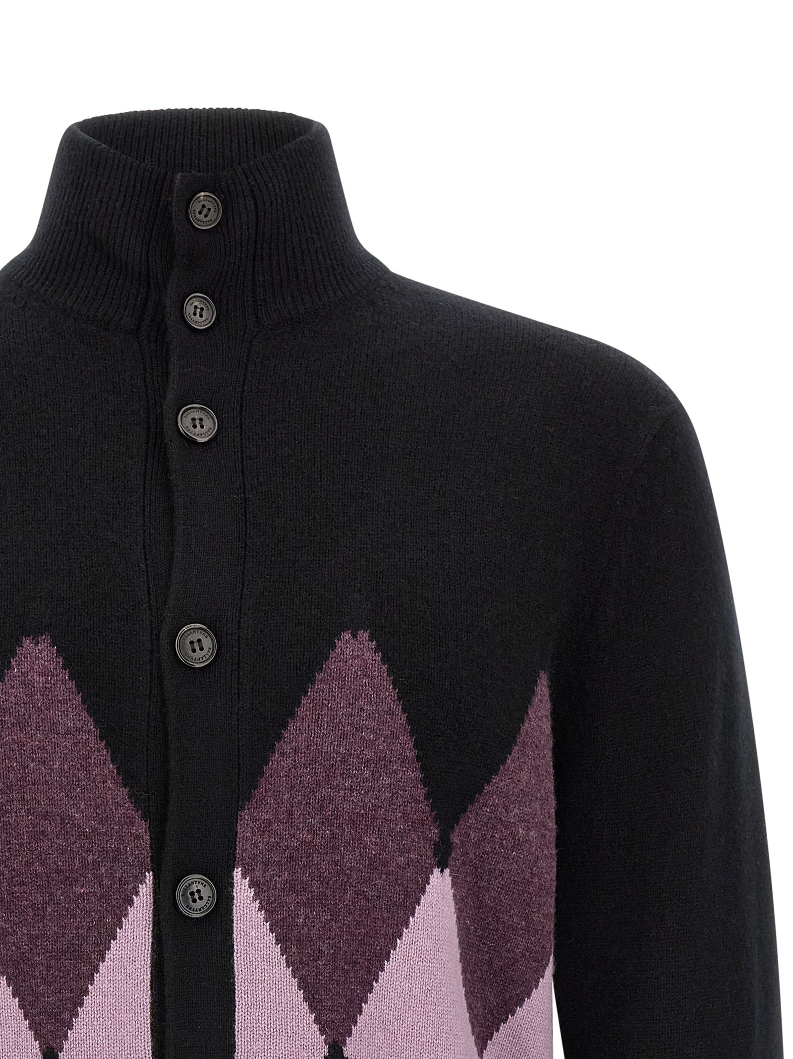 Ballantyne 'Classic Diamond' Diamond Intarsia Cardigan
