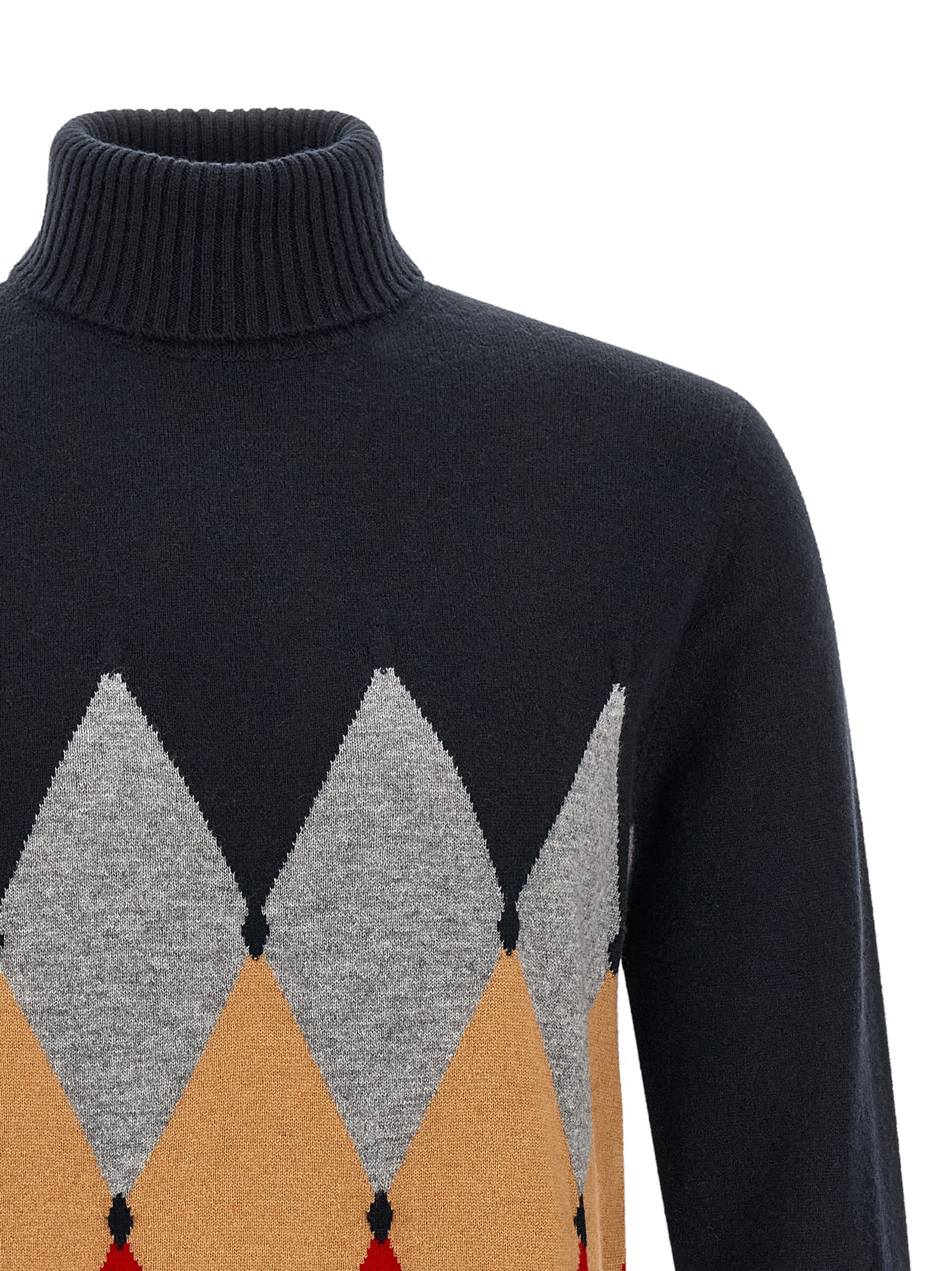 Ballantyne 'Classic Diamond' Intarsia Turtleneck Sweater