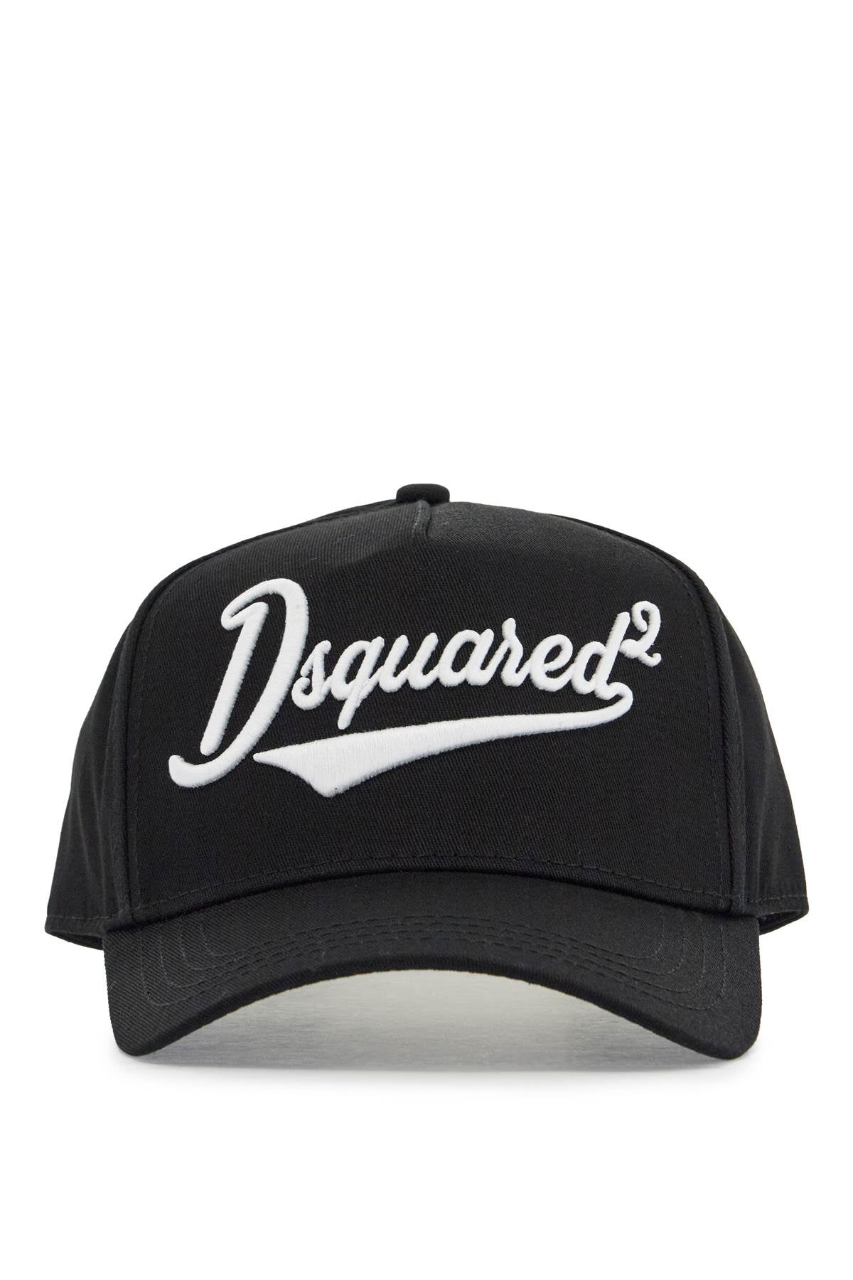 Dsquared2 Black Adjustable Curved Brim Embroidered Baseball Cap