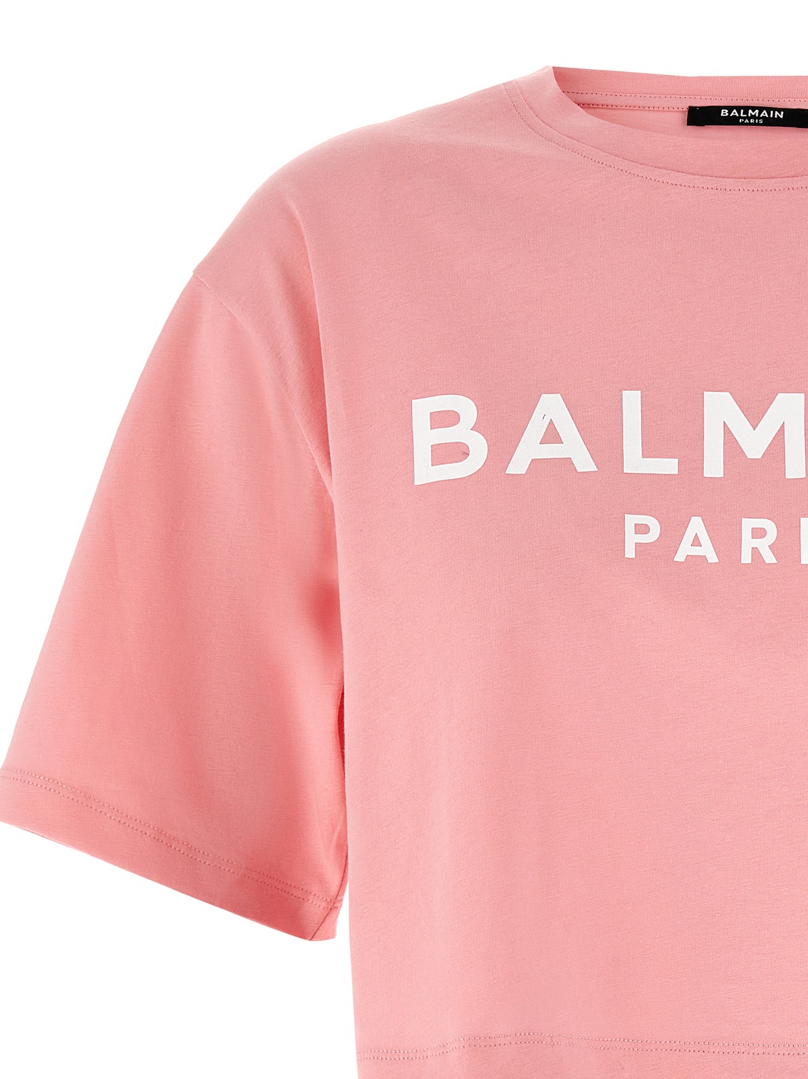 Balmain Logo Crop T-Shirt