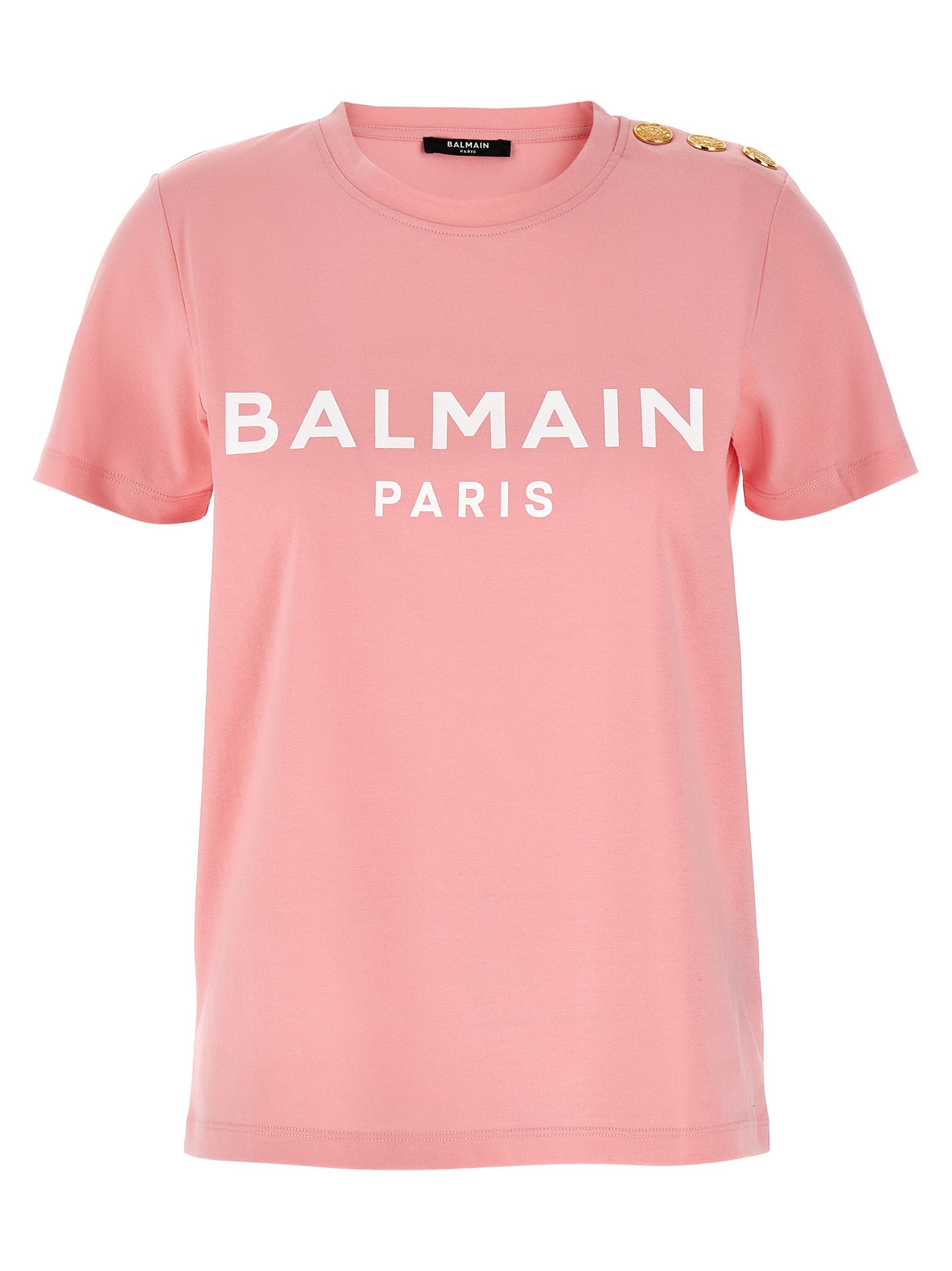 Balmain Gold Button T-Shirt