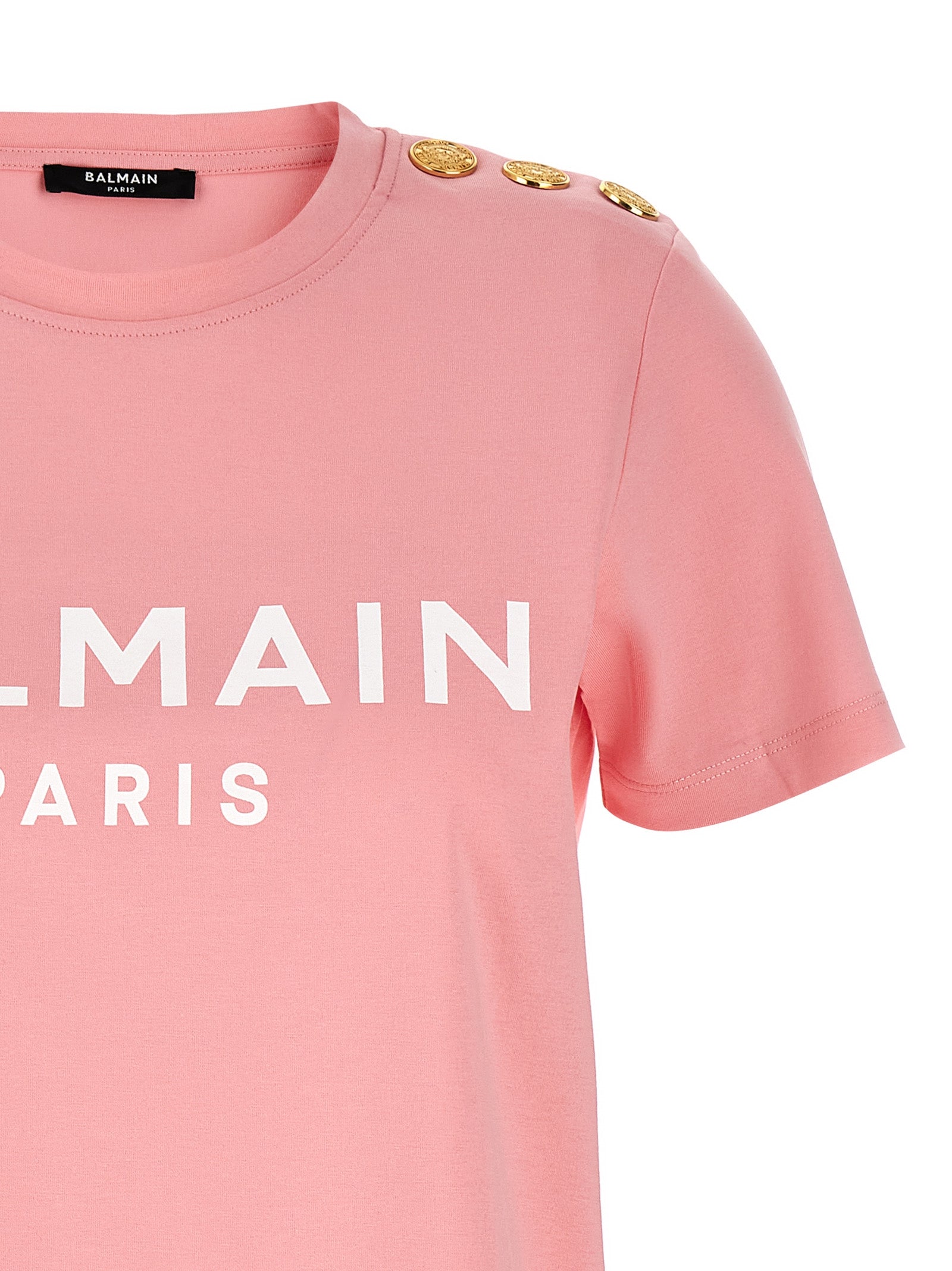 Balmain Gold Button T-Shirt