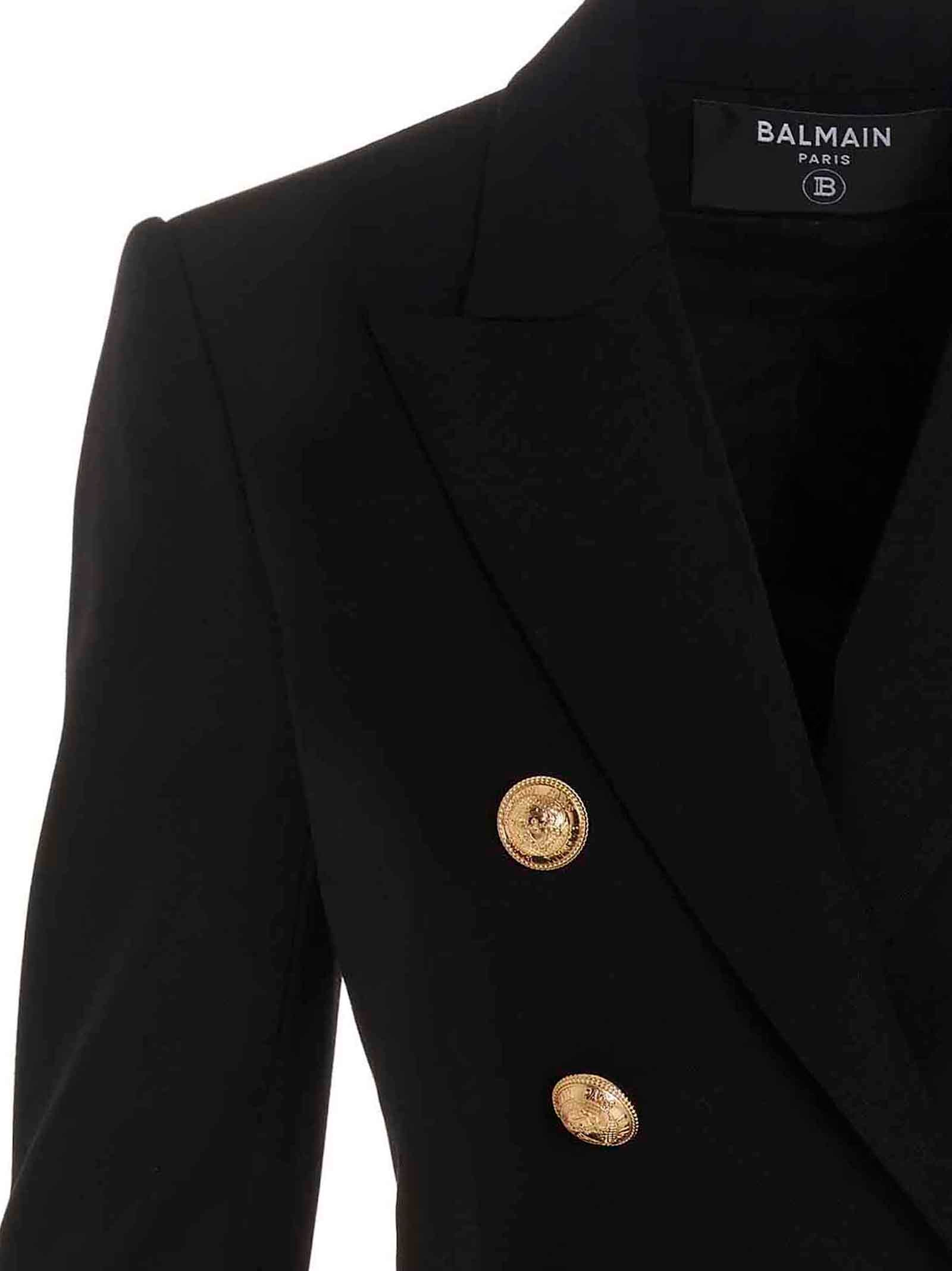 Balmain Double Breast Blazer Jacket With Logo Buttons