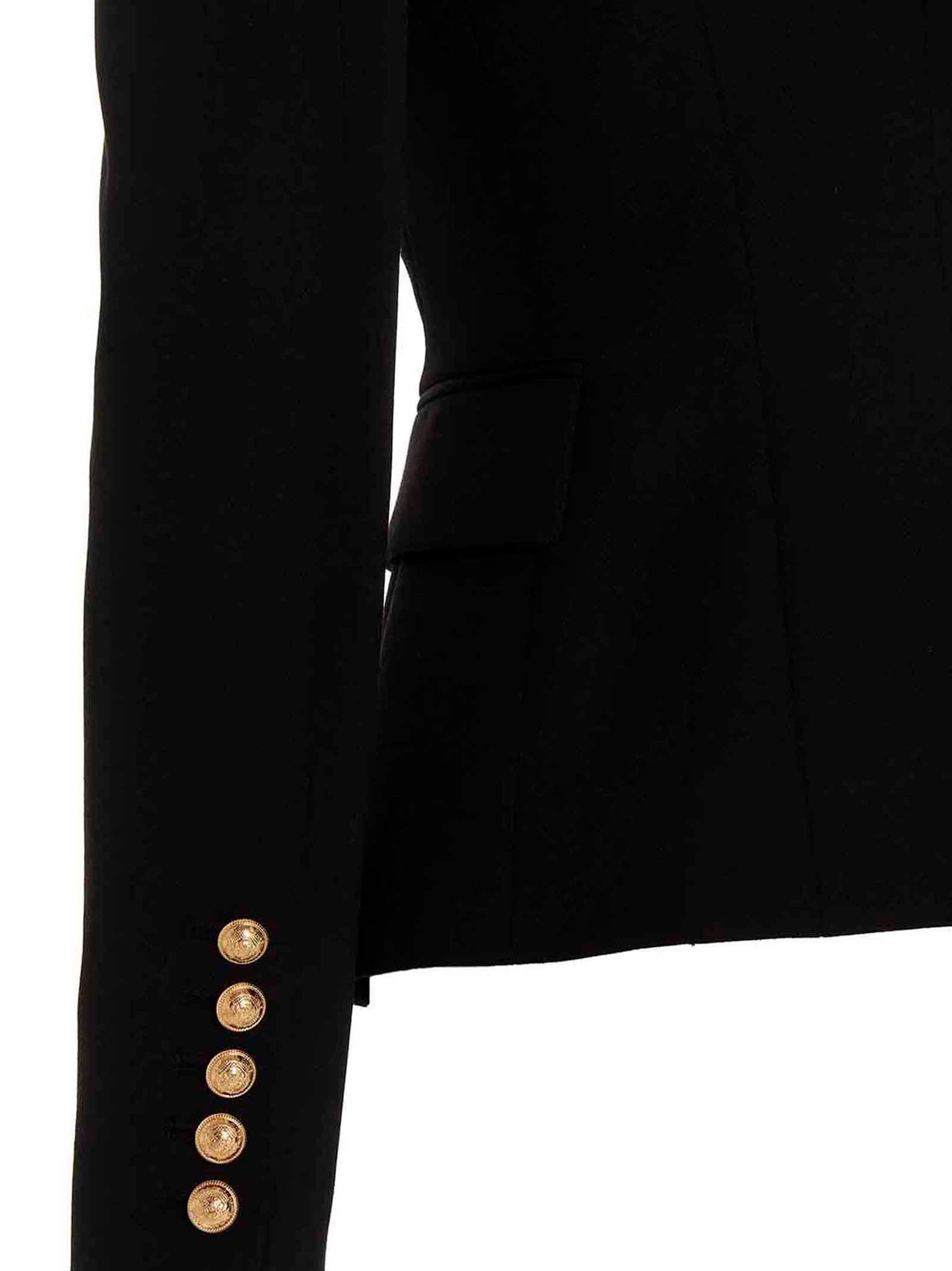 Balmain Double Breast Blazer Jacket With Logo Buttons