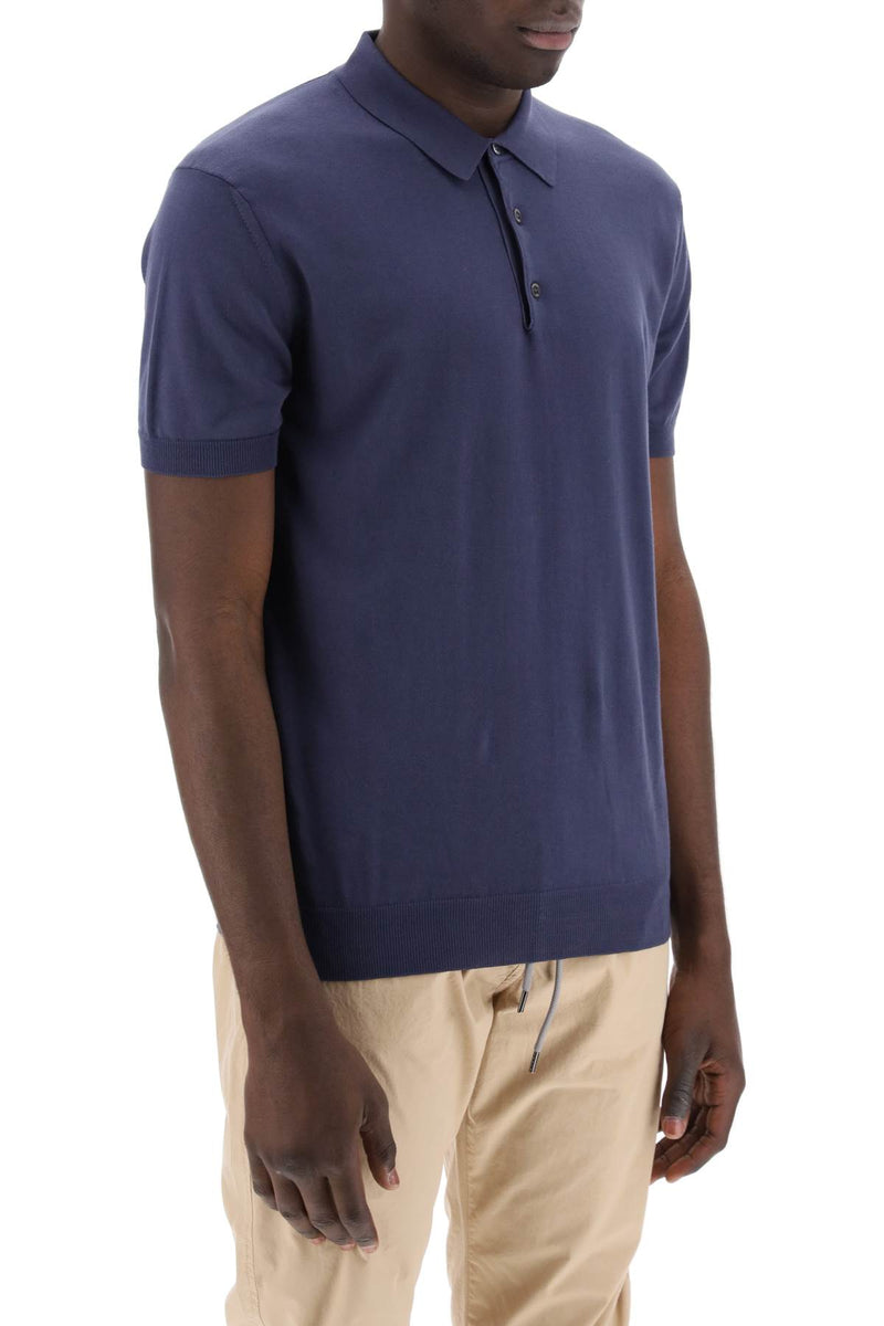 Baracuta Cotton Knit Polo Shirt Blue