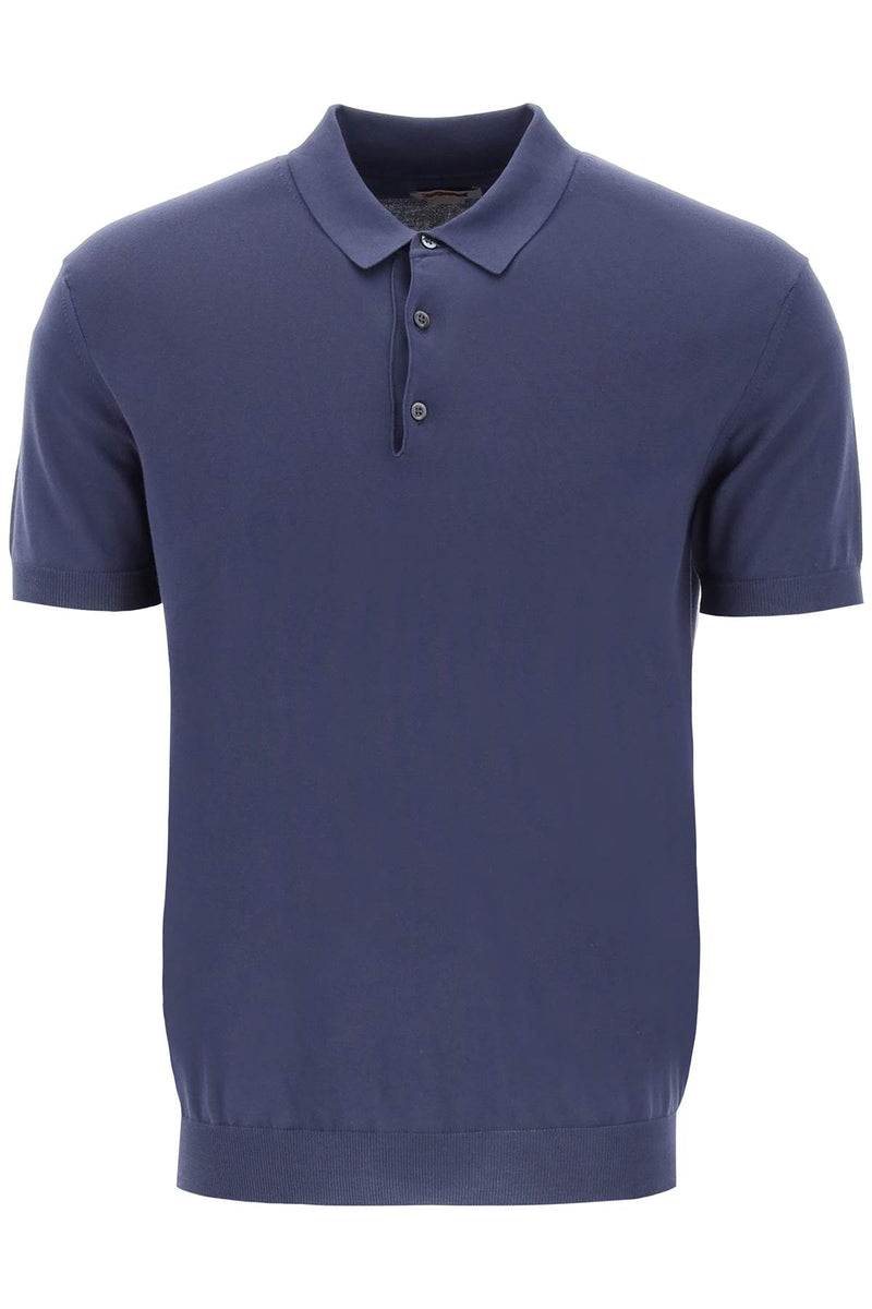 Baracuta Cotton Knit Polo Shirt Blue