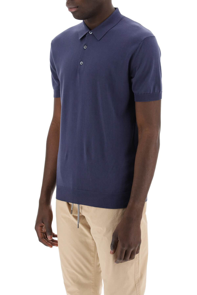 Baracuta Cotton Knit Polo Shirt Blue