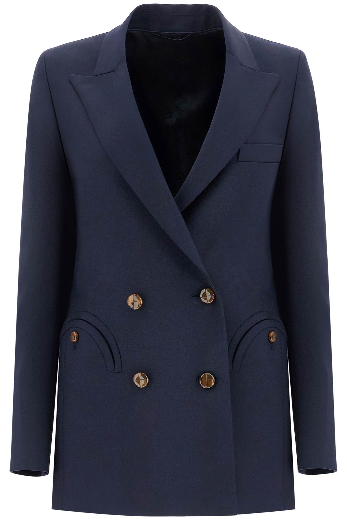 Blaze Milano Navy Blue Virgin Wool Single-Breasted Blazer