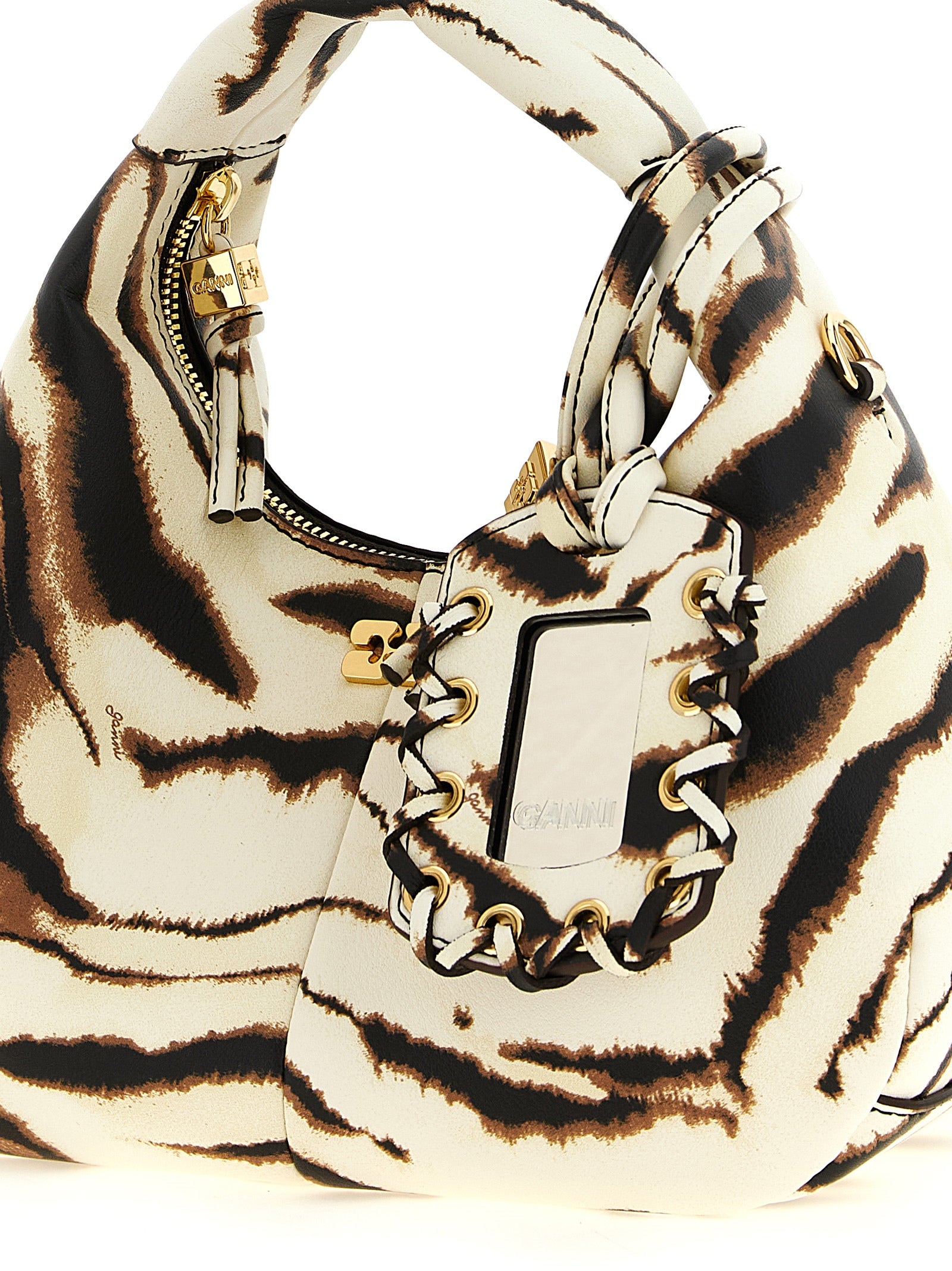 Ganni 'Mini Hobo Zebra' Handbag