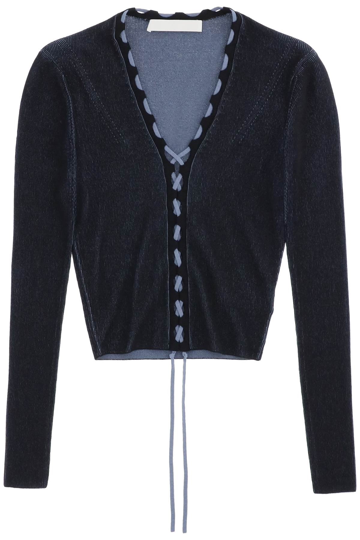 Dion Lee Two-Tone Lace-Up Cardigan