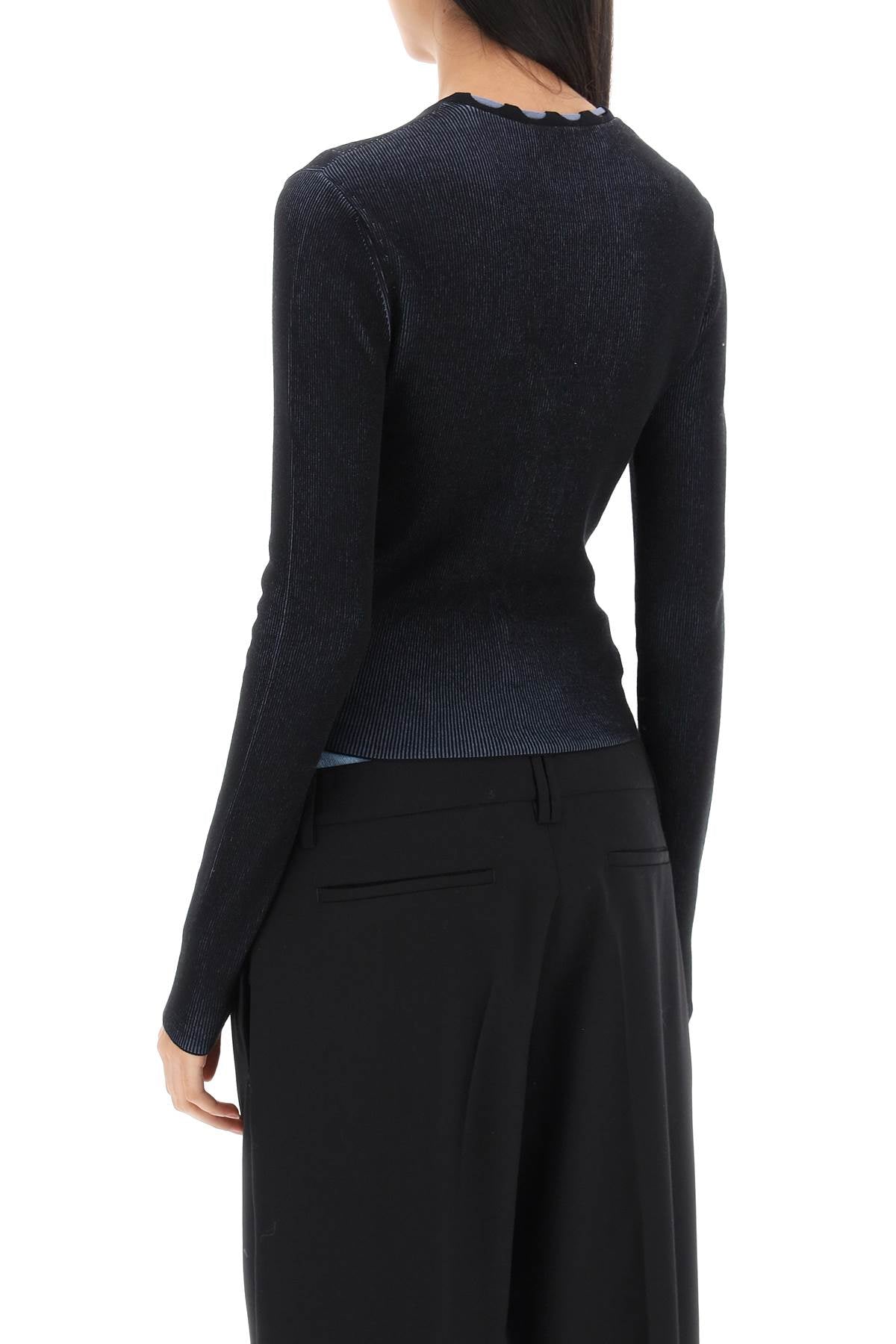 Dion Lee Two-Tone Lace-Up Cardigan