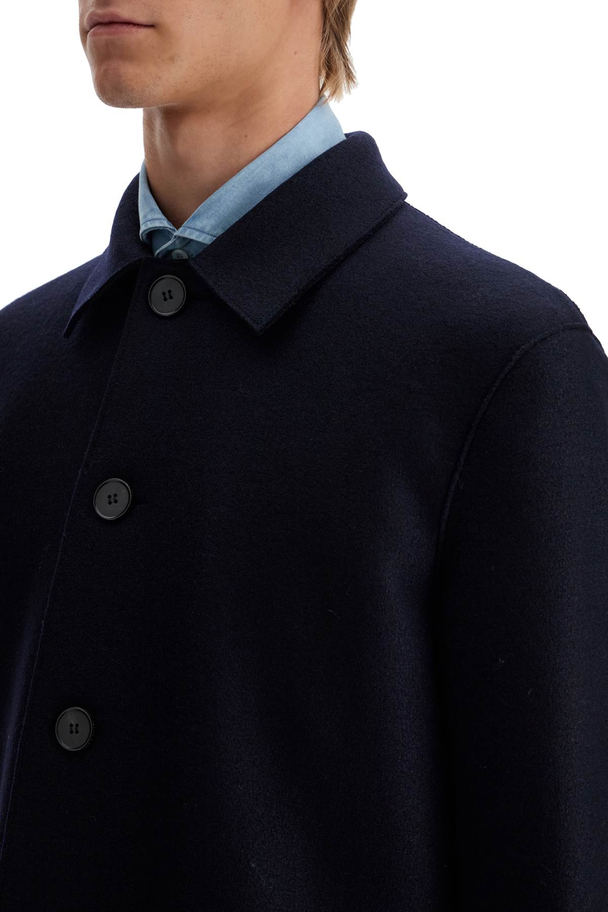 Harris Wharf London Single-Breasted Pressed Wool Coat