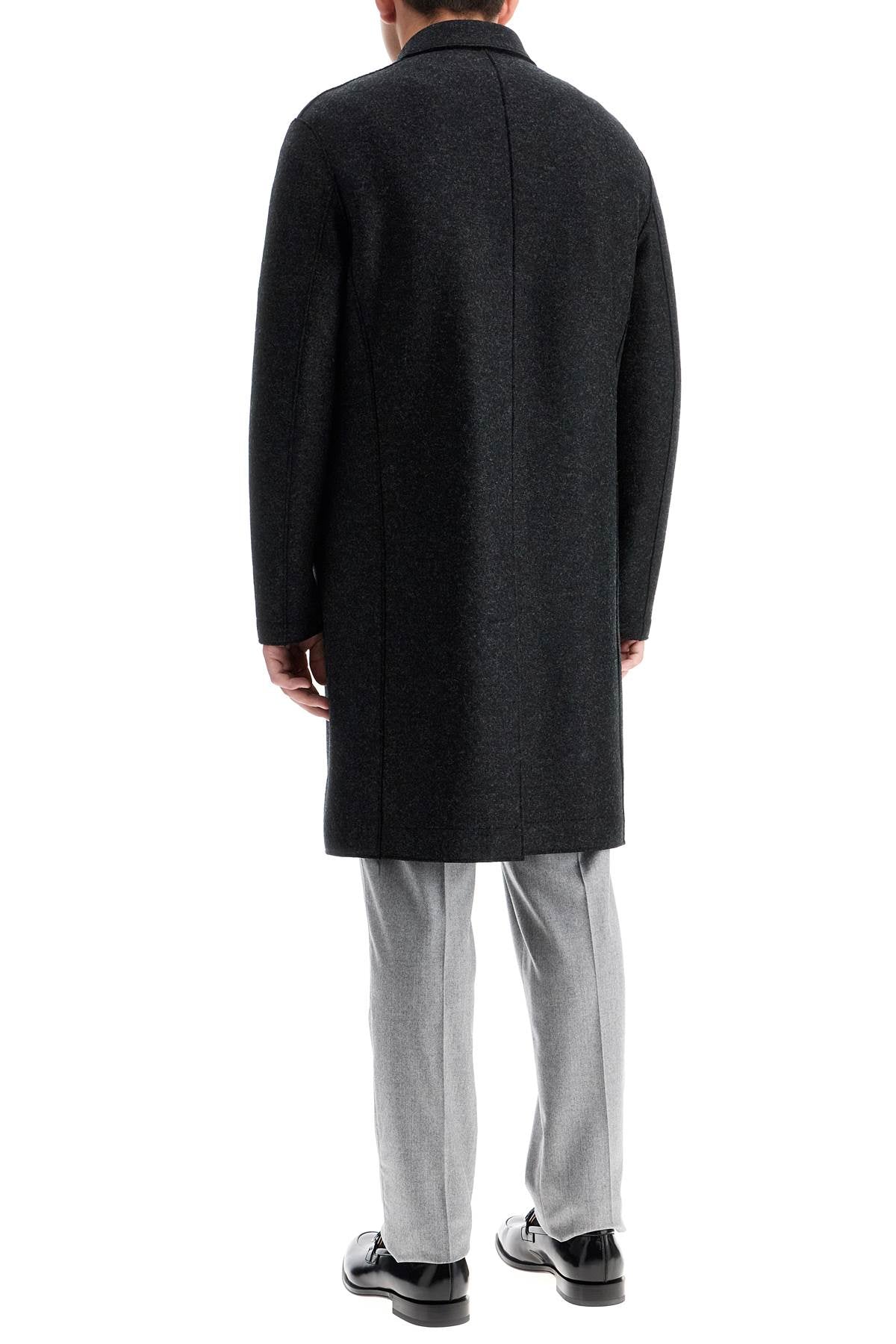 Harris Wharf London Single-Breasted Pressed Wool Coat