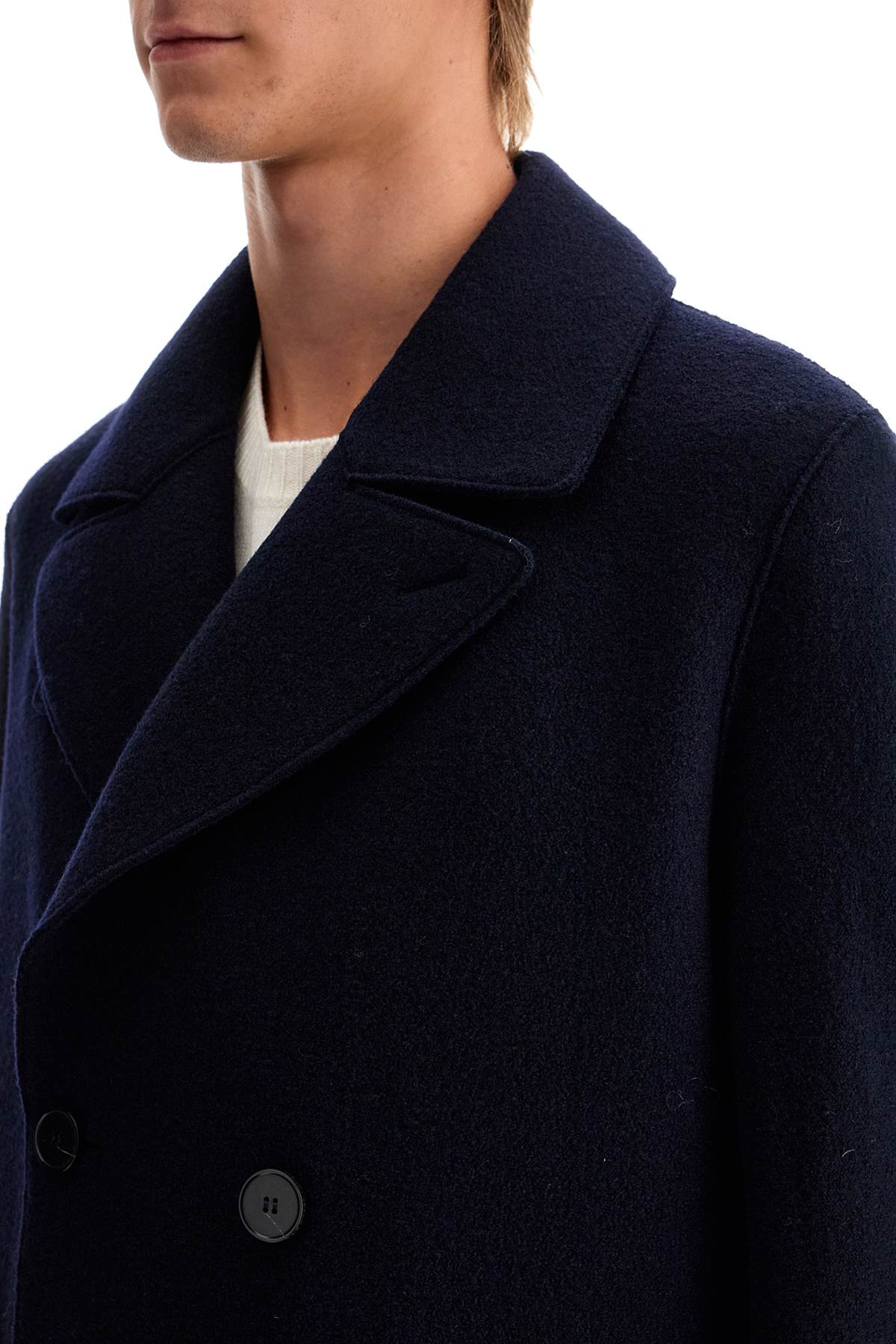 Harris Wharf London Double-Breasted Wool Coat In Boiled