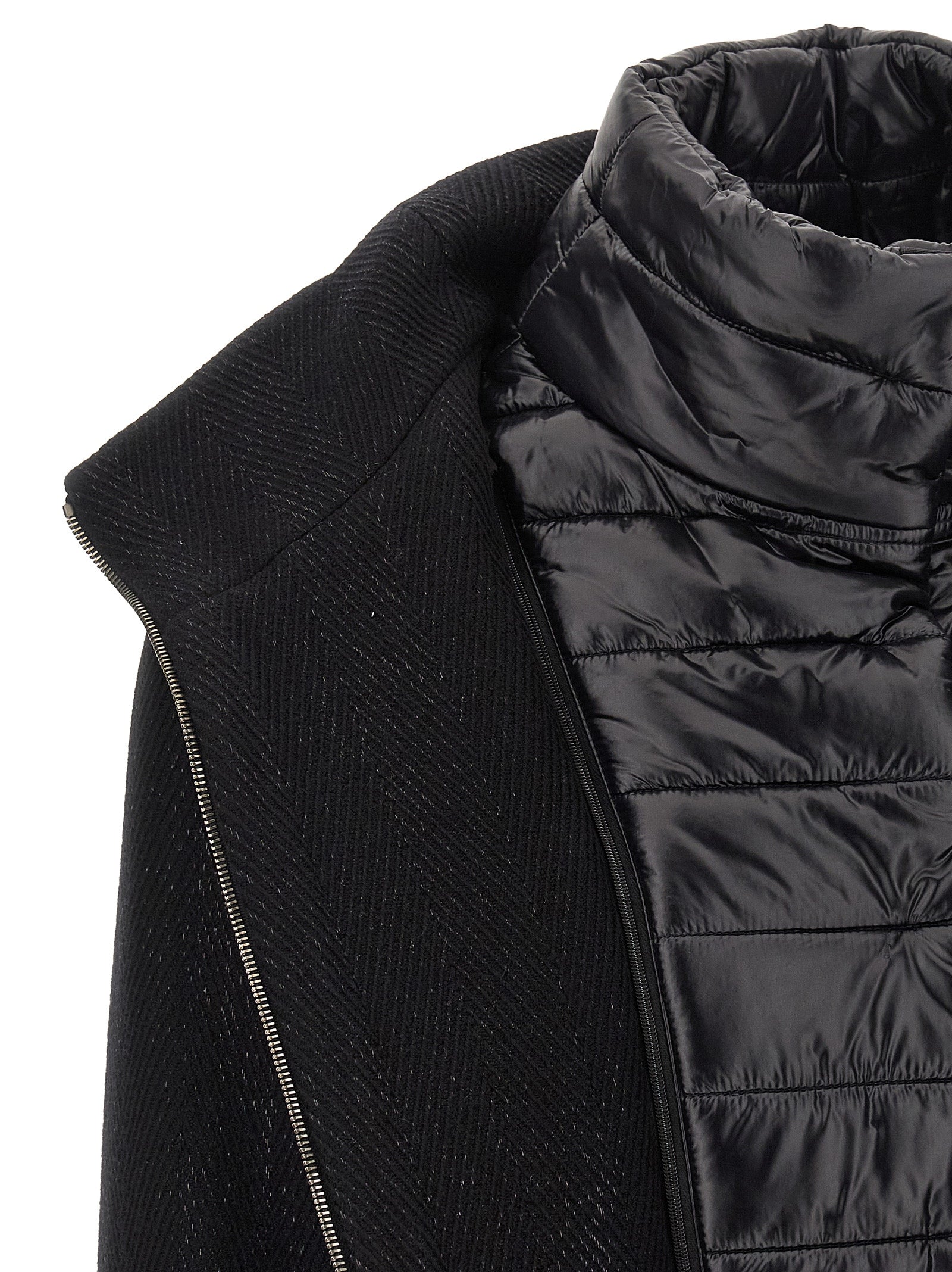 Herno Lamé Thread And Wool Coat