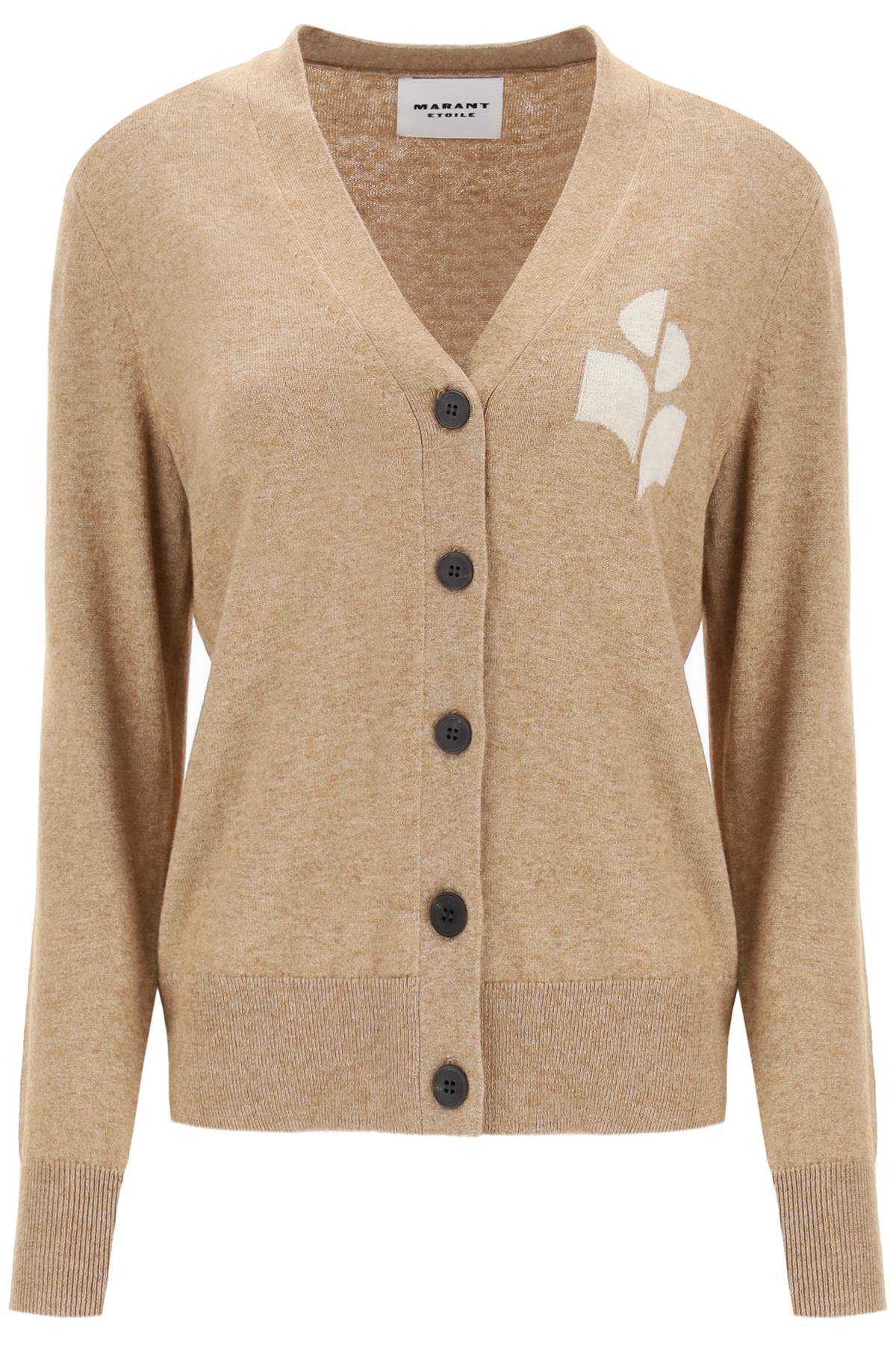 Isabel Marant Etoile Karin Cardigan With Logo Intarsia