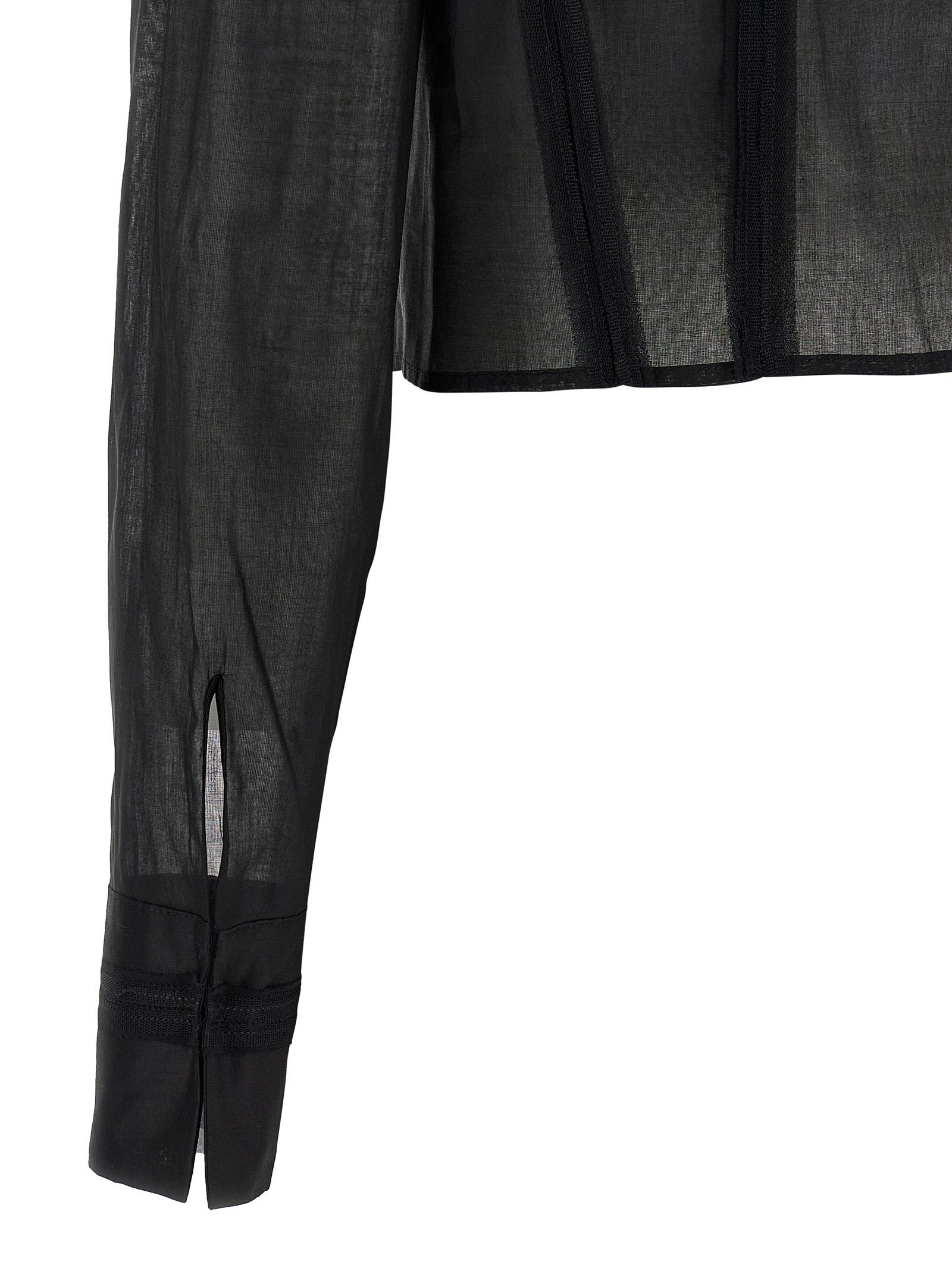 Elisabetta Franchi Logo Embroidery Maxi Crop Shirt