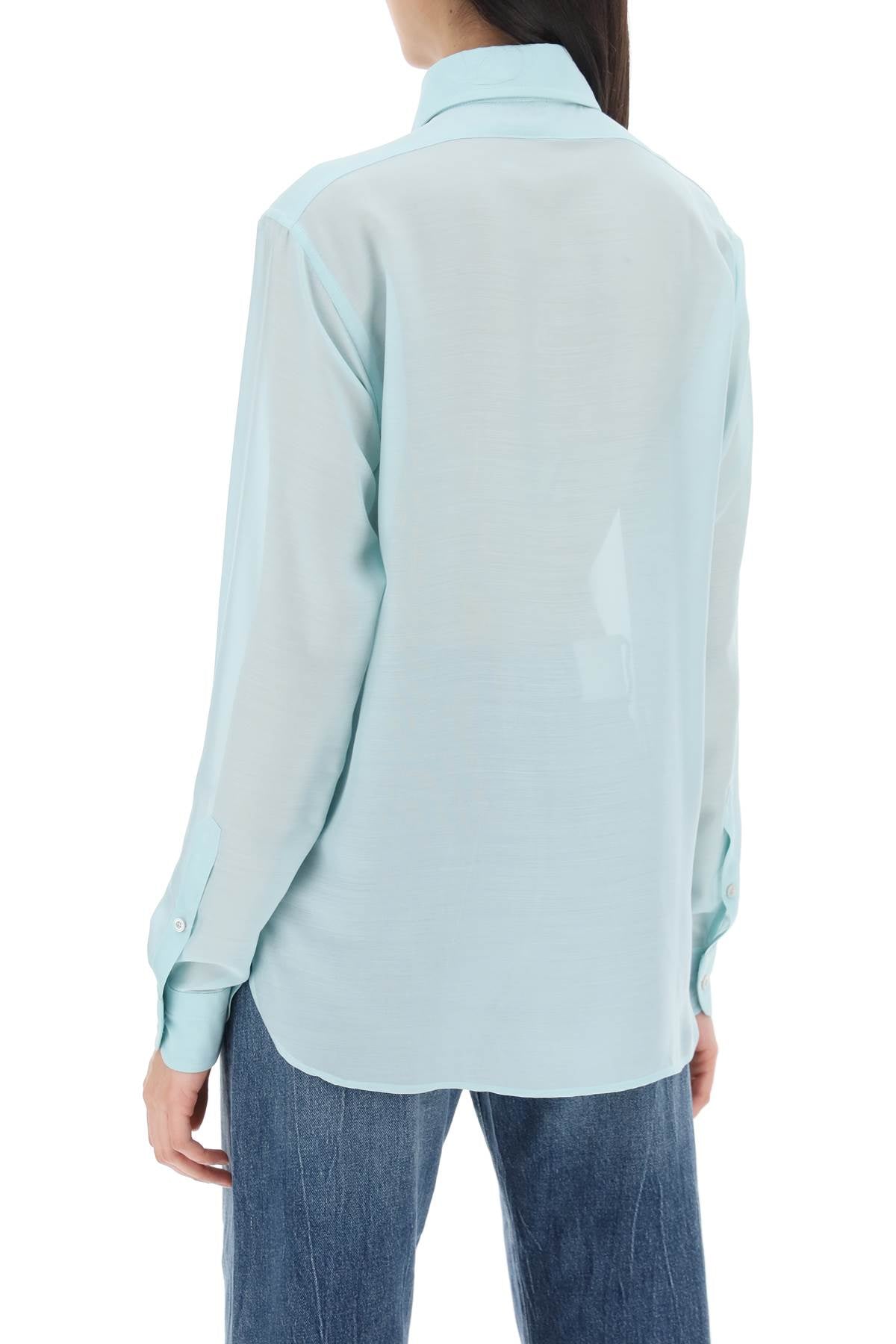 Tom Ford Silk Shirt With Plastron