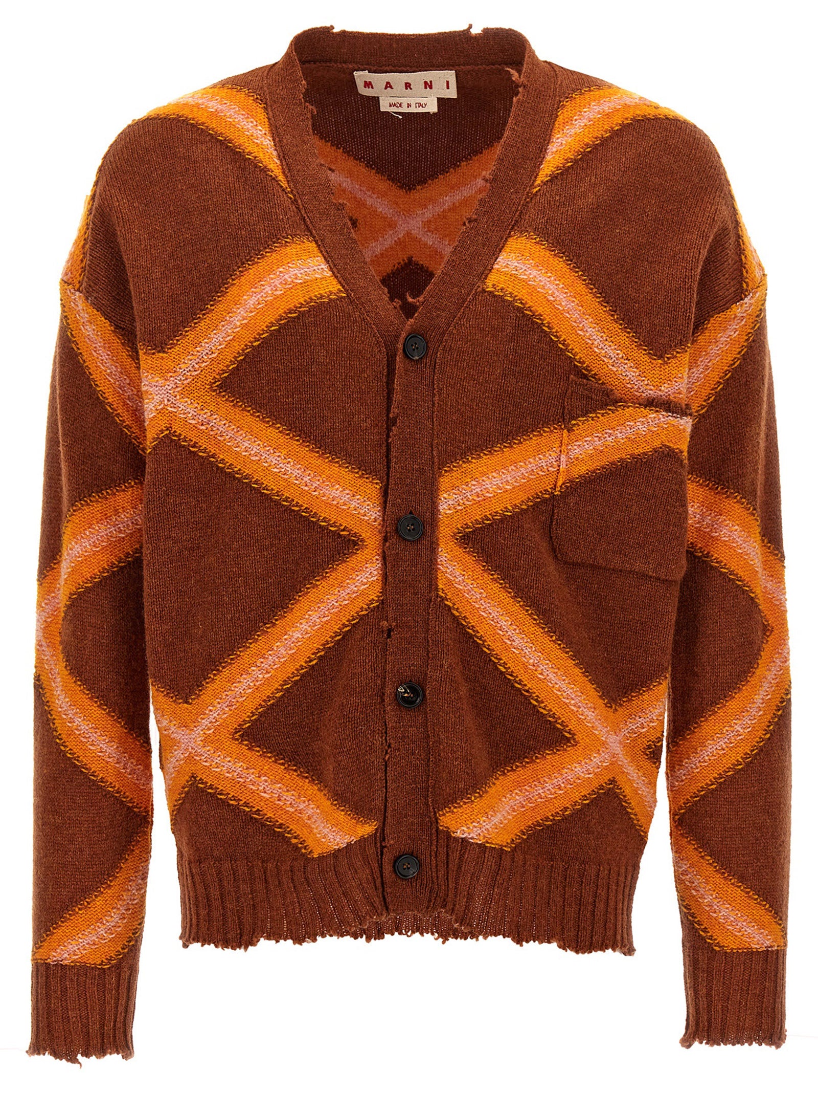 Marni 'Broken Macro Argyle' Cardigan